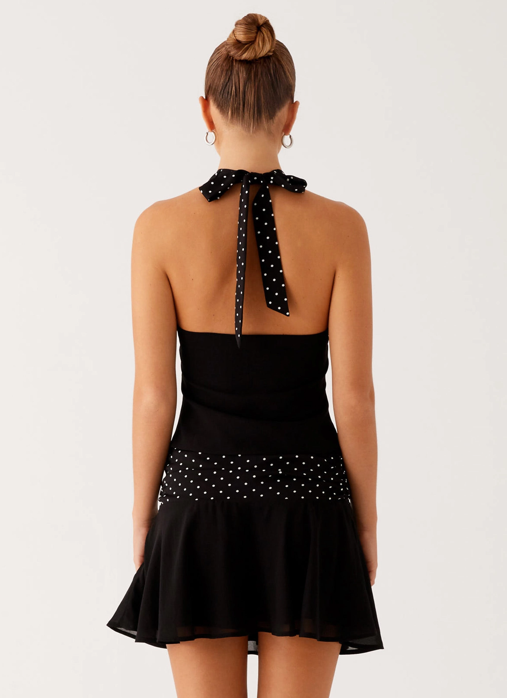 Smooth Motion Seasonal Layering Colby Mini Skirt - Black Polka Dot