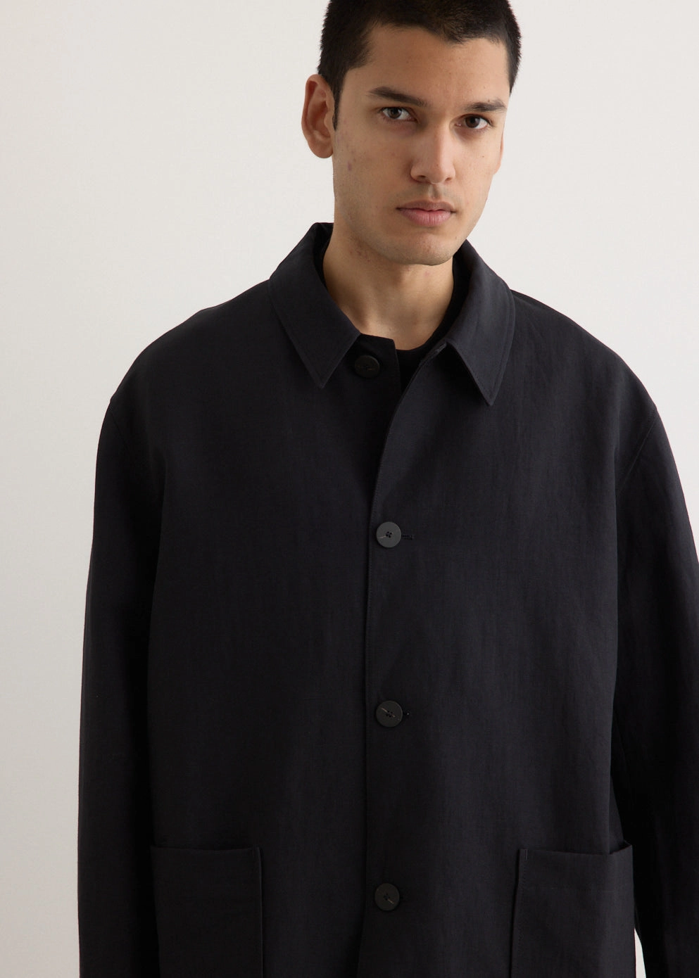 Nopi Linen Wool Jacket Magnetic Fastenings Layered Ventilation Panels