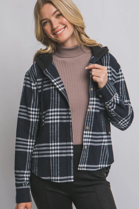 Alex Hooded Flannel Shirt Relax Outfit