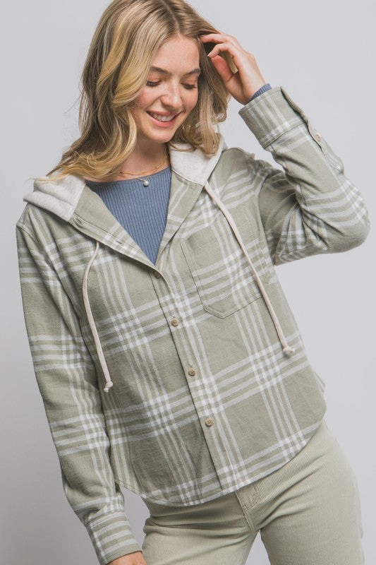 Ethically Sourced Cotton Alex Hooded Flannel Shirt