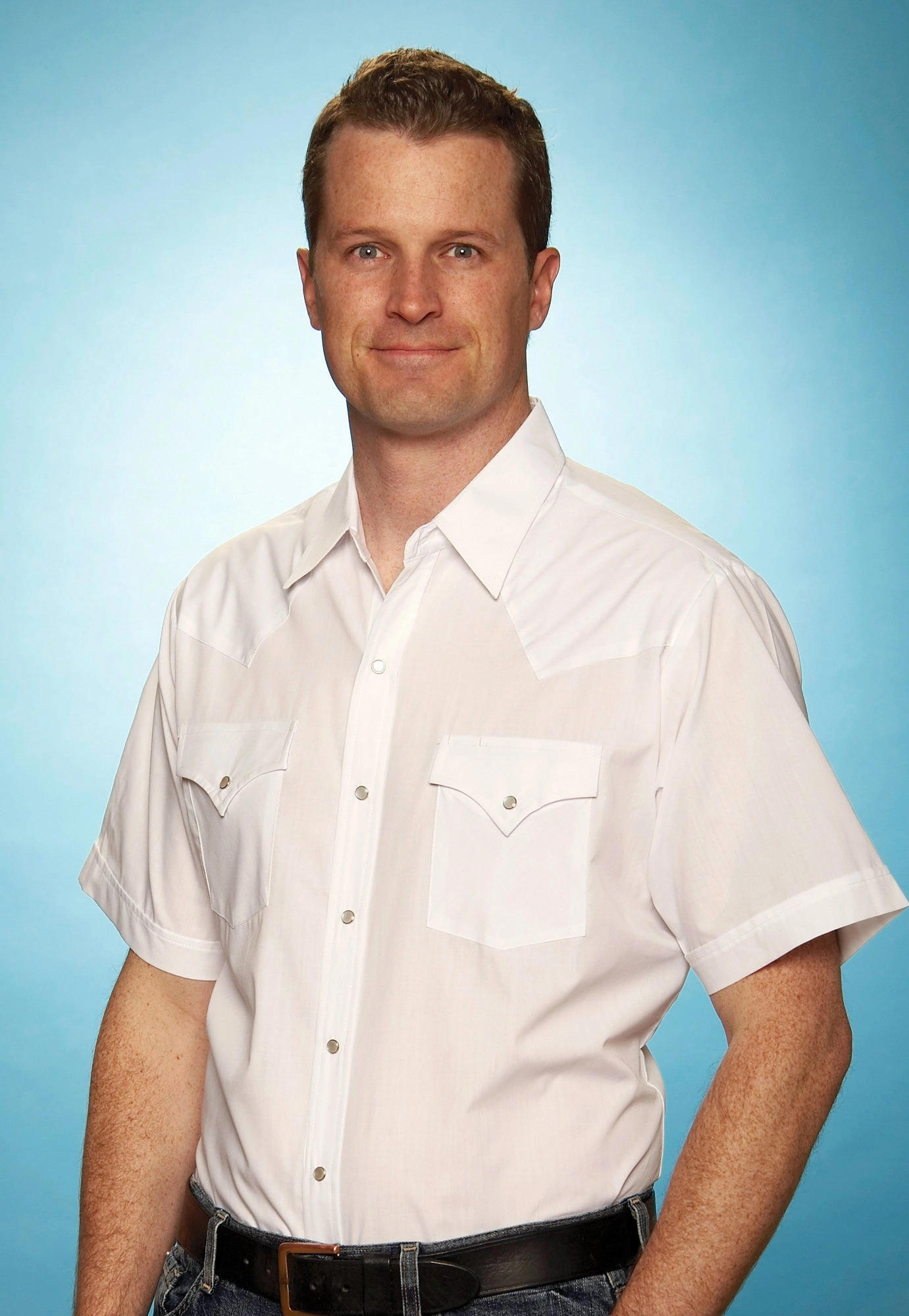 Subtle patterns Ely & Walker Mens Solid White Western Shirt S/S Poly/Cotton