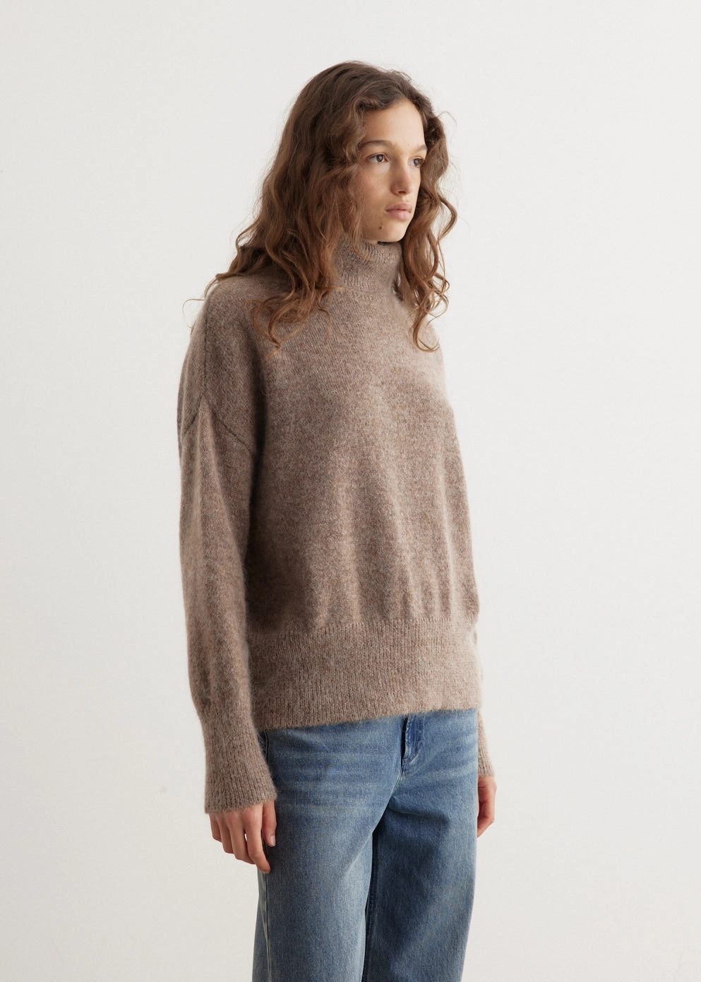 Wright Roll Neck Jumper MultiPly Yarn Construction Warm Fabric