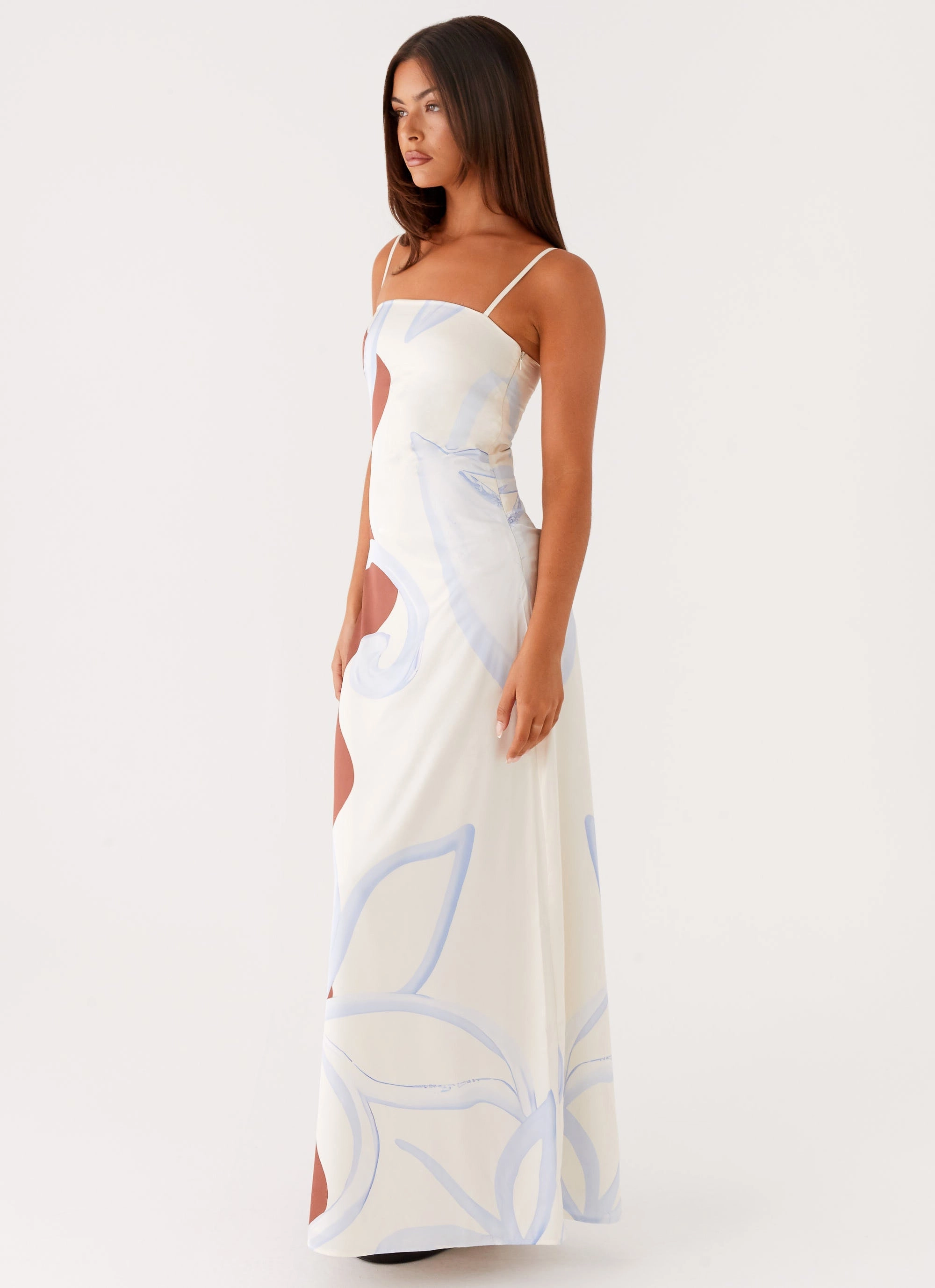 Happy Glow Aster Bloom Maxi Dress - Bloom Wave Print