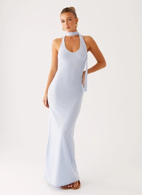Color Pop Sophisticated and Relaxed Eddie Knit Maxi Dress - Blue