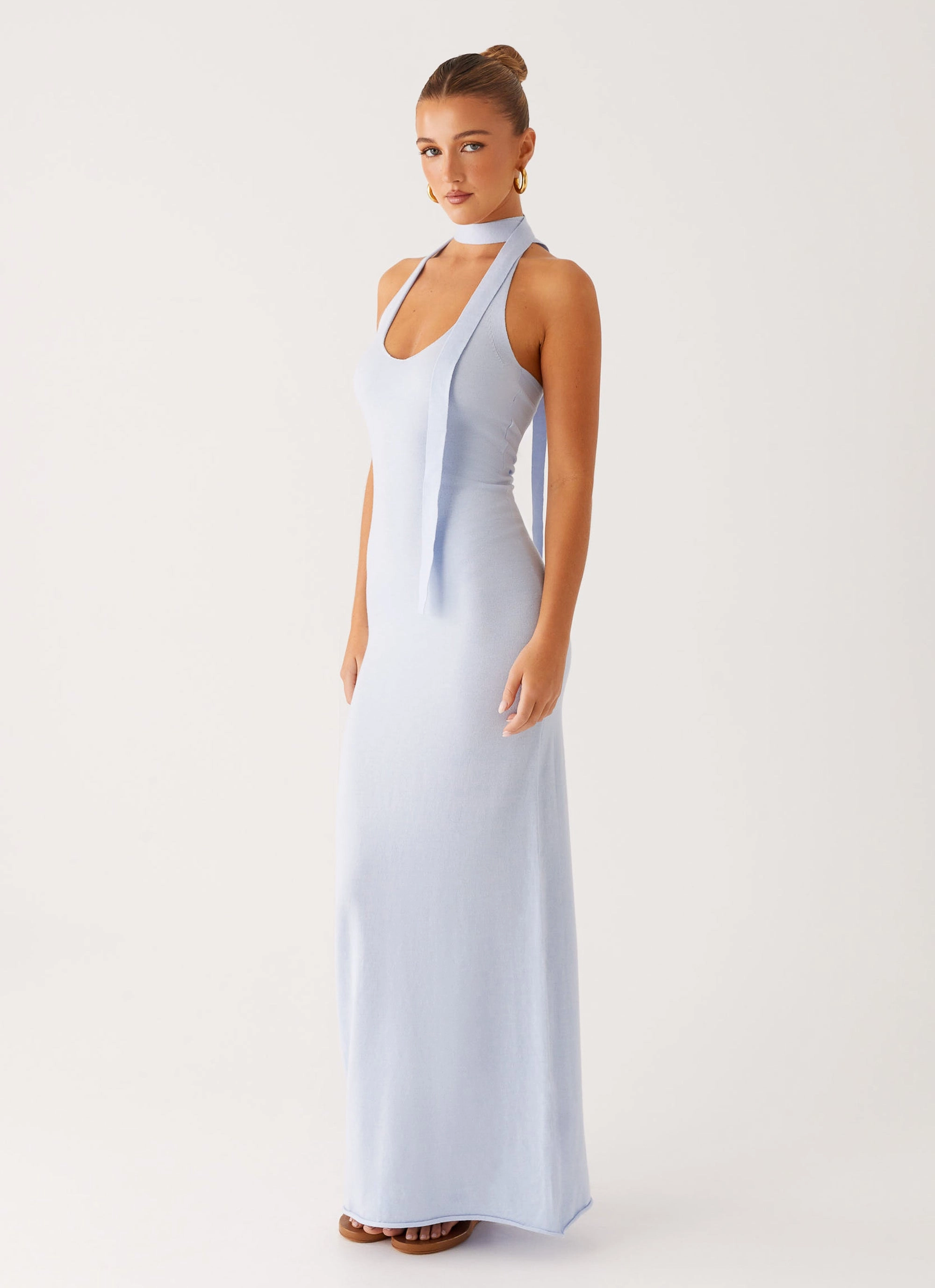 Eddie Knit Maxi Dress - Blue Statement Piece