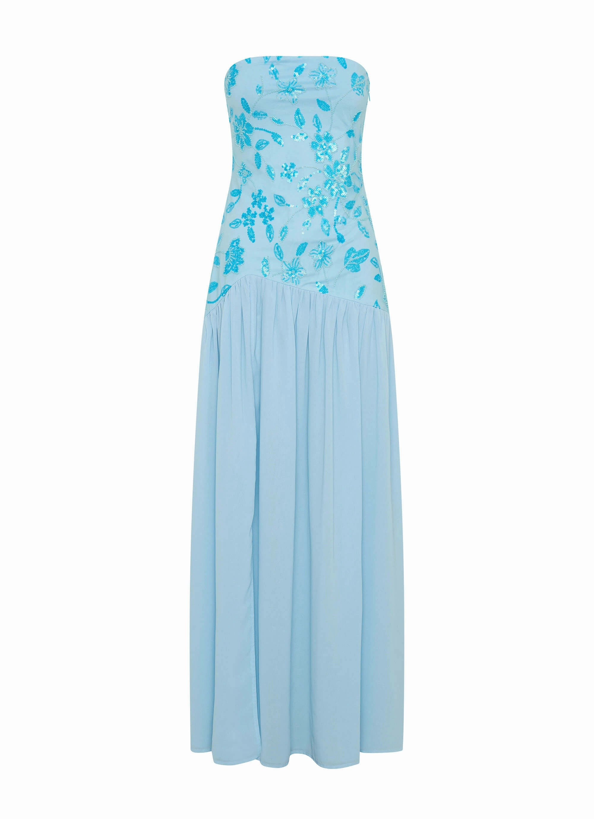 Modern Layering Eden Strapless Beaded Maxi Dress - Blue