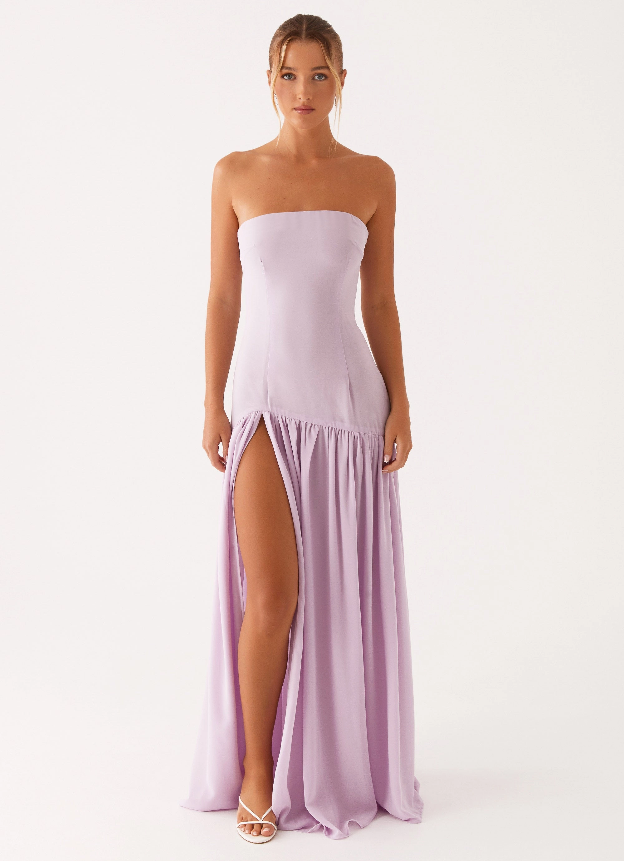 Feminine Mood Versatile Layering Eden Strapless Maxi Dress - Lilac