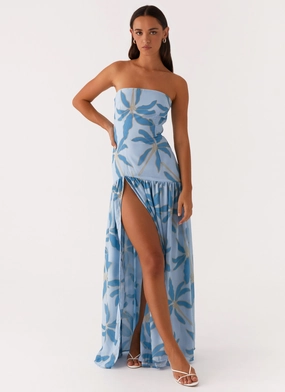 Eden Strapless Maxi Dress - Opulent Blue Fresh Mood Cool Touch
