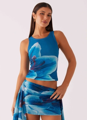 mix and match Edera Tank - Turquoise Floral