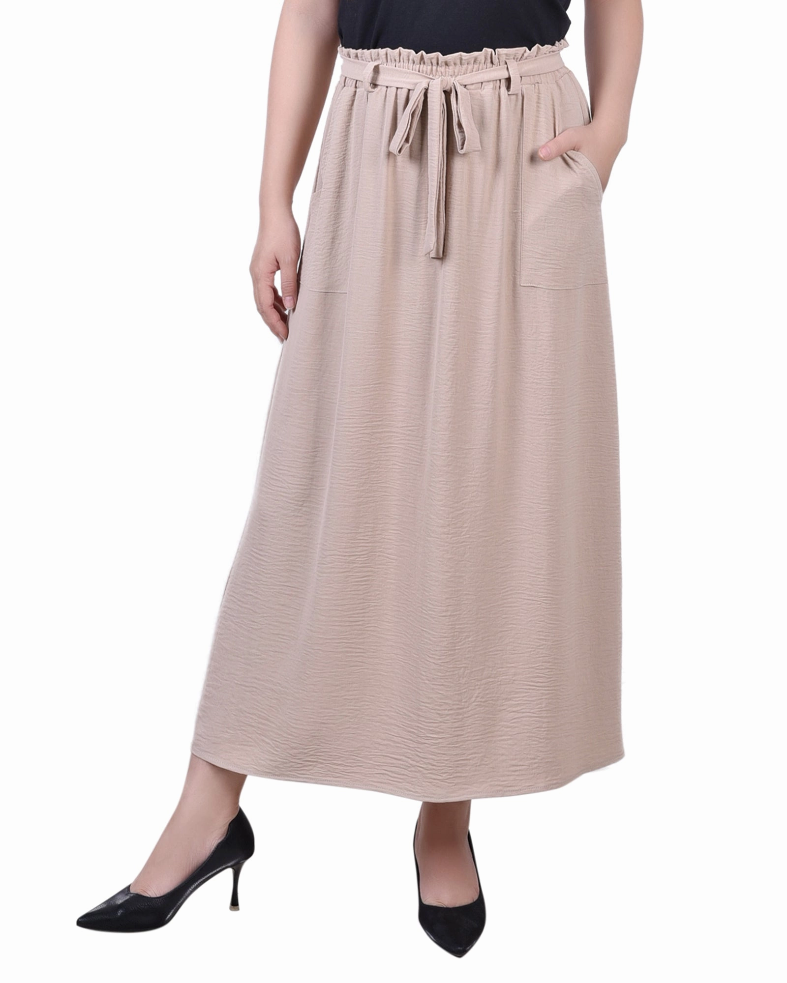Flowy summer gown Flattering Silhouette Wear Ankle Length Belted A-Line Skirt