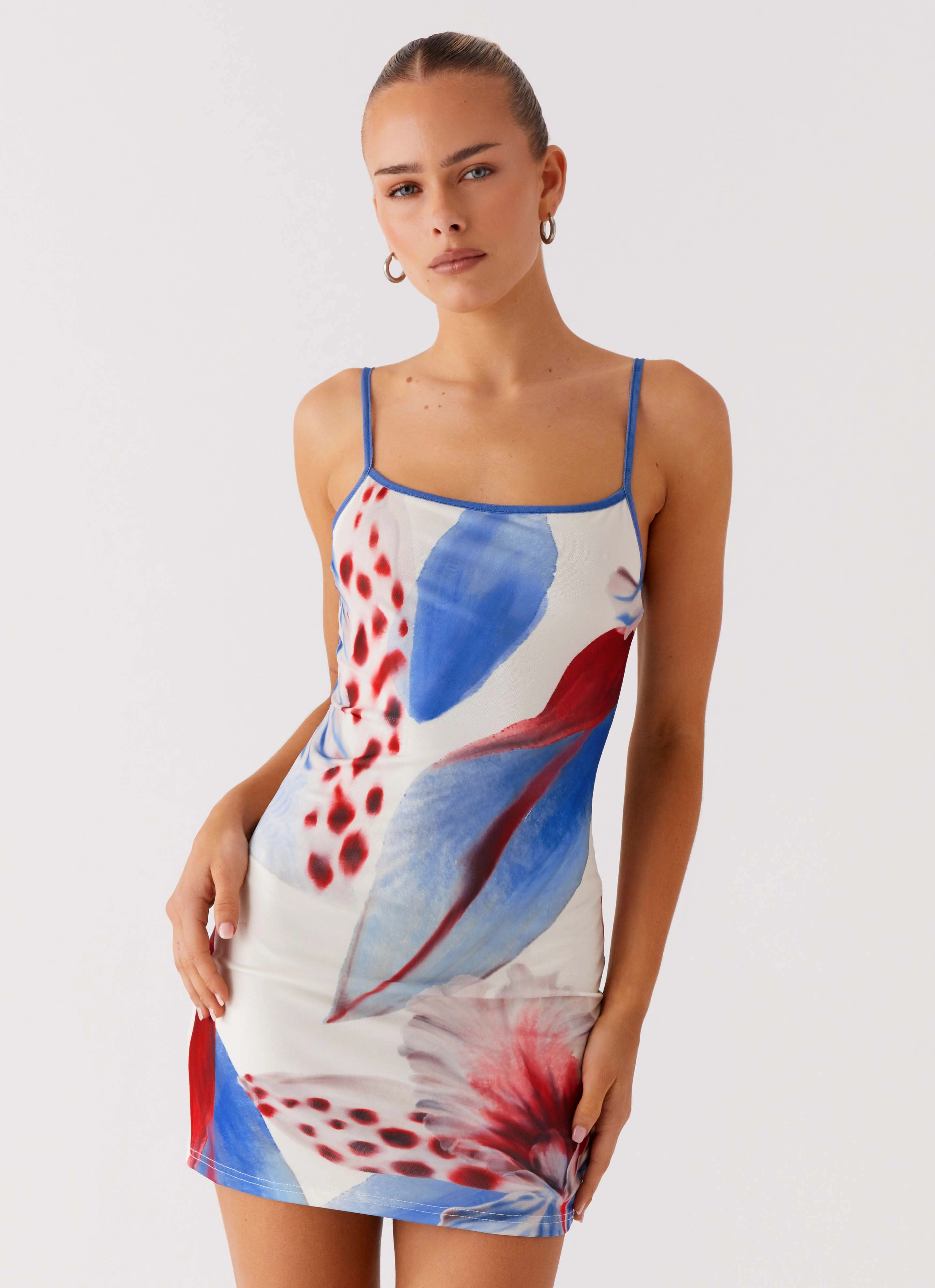 Vacation Outfit Everett Mini Dress - Deep Sea Bloom