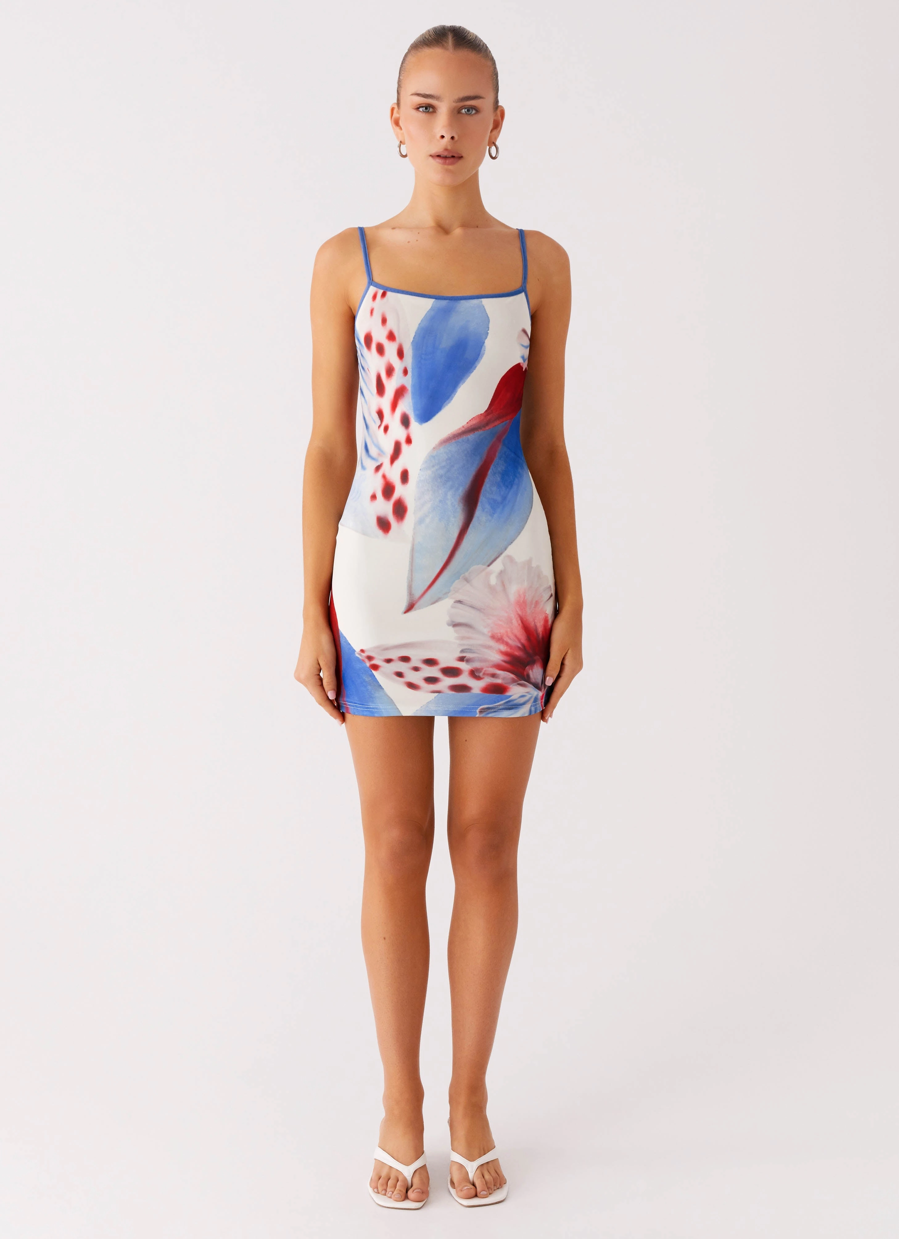 Luxe Fabric Lightweight Everett Mini Dress - Deep Sea Bloom