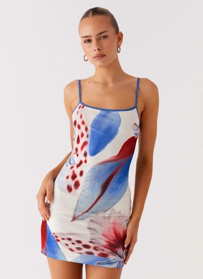 Vacation Outfit Everett Mini Dress - Deep Sea Bloom