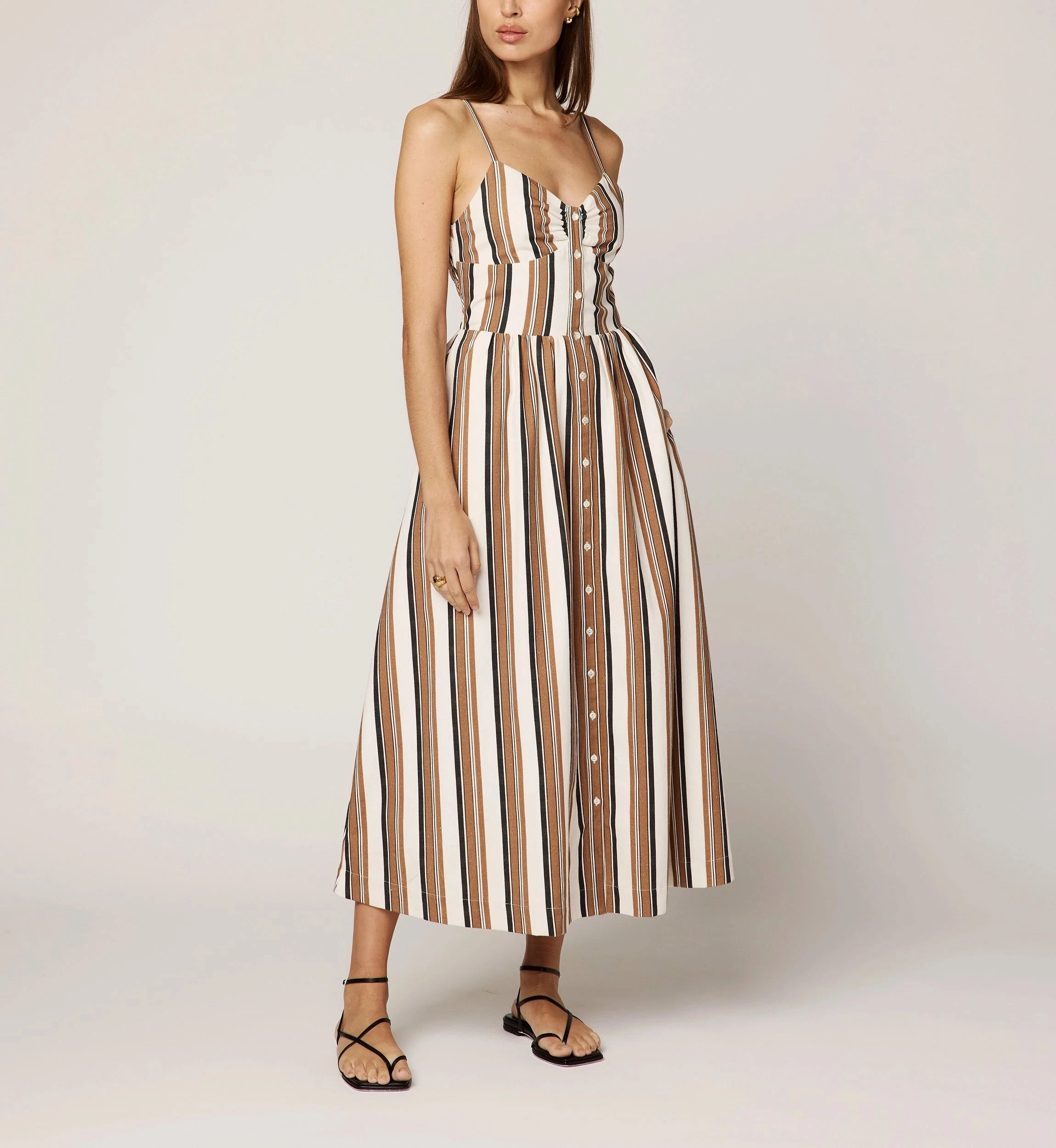 Soft fabric piece Holly Midi Dress | Giatta Stripe