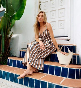 Holly Midi Dress | Giatta Stripe Skirt Flare All Day