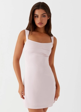 Odette Satin Mini Dress - Pink Natural Layers Smart Lines