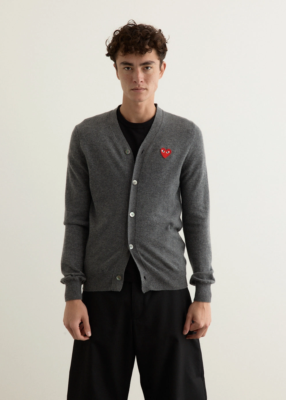 Red Heart V-Neck Cardigan Bonded Seam Reinforcement