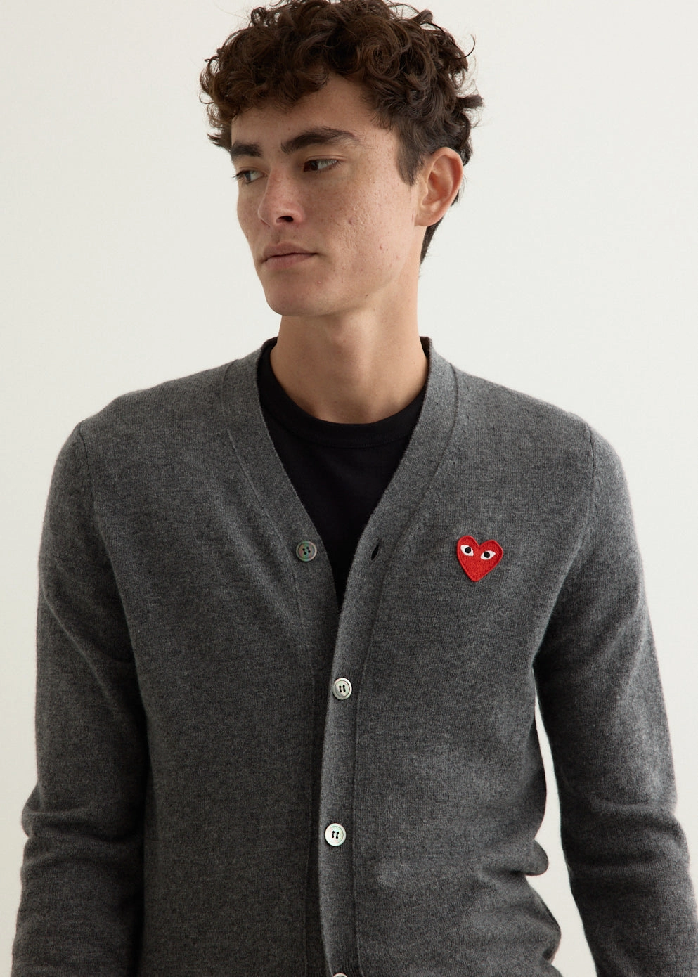 Crisp Design Red Heart V-Neck Cardigan