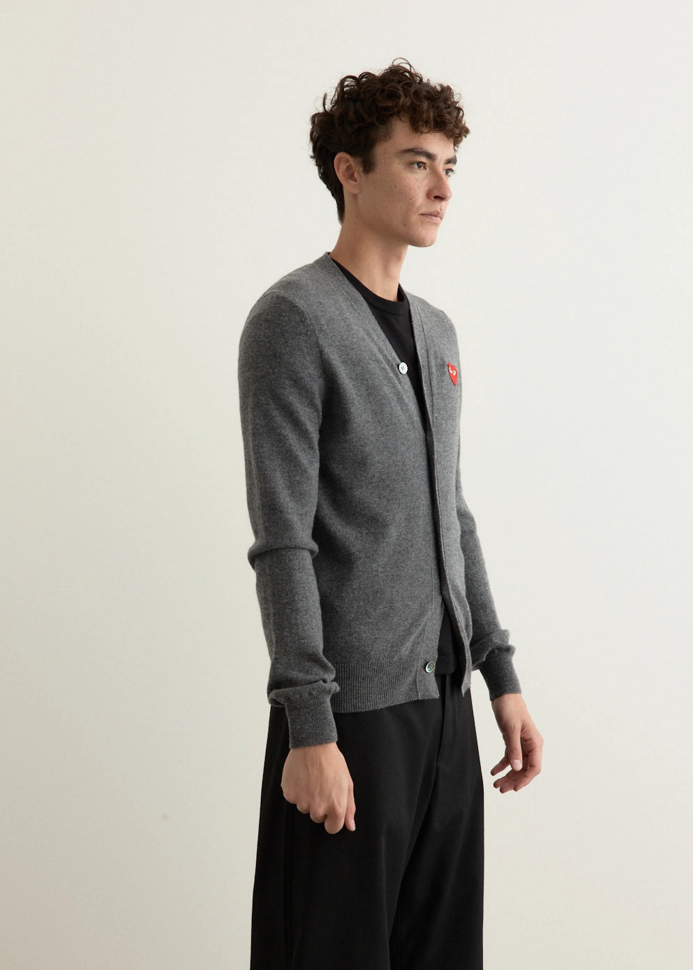 Red Heart V-Neck Cardigan Sustainable Dye Process