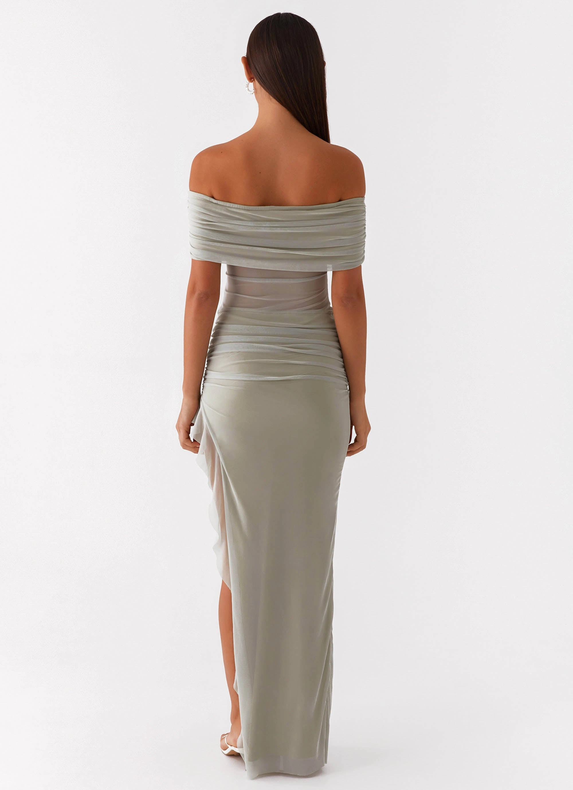 Grace Walk Nelly Off Shoulder Maxi Dress - Pistachio