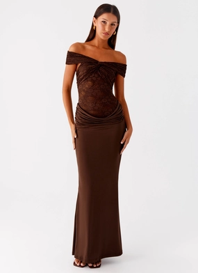 Street-Style Either Way Maxi Dress - Chocolate