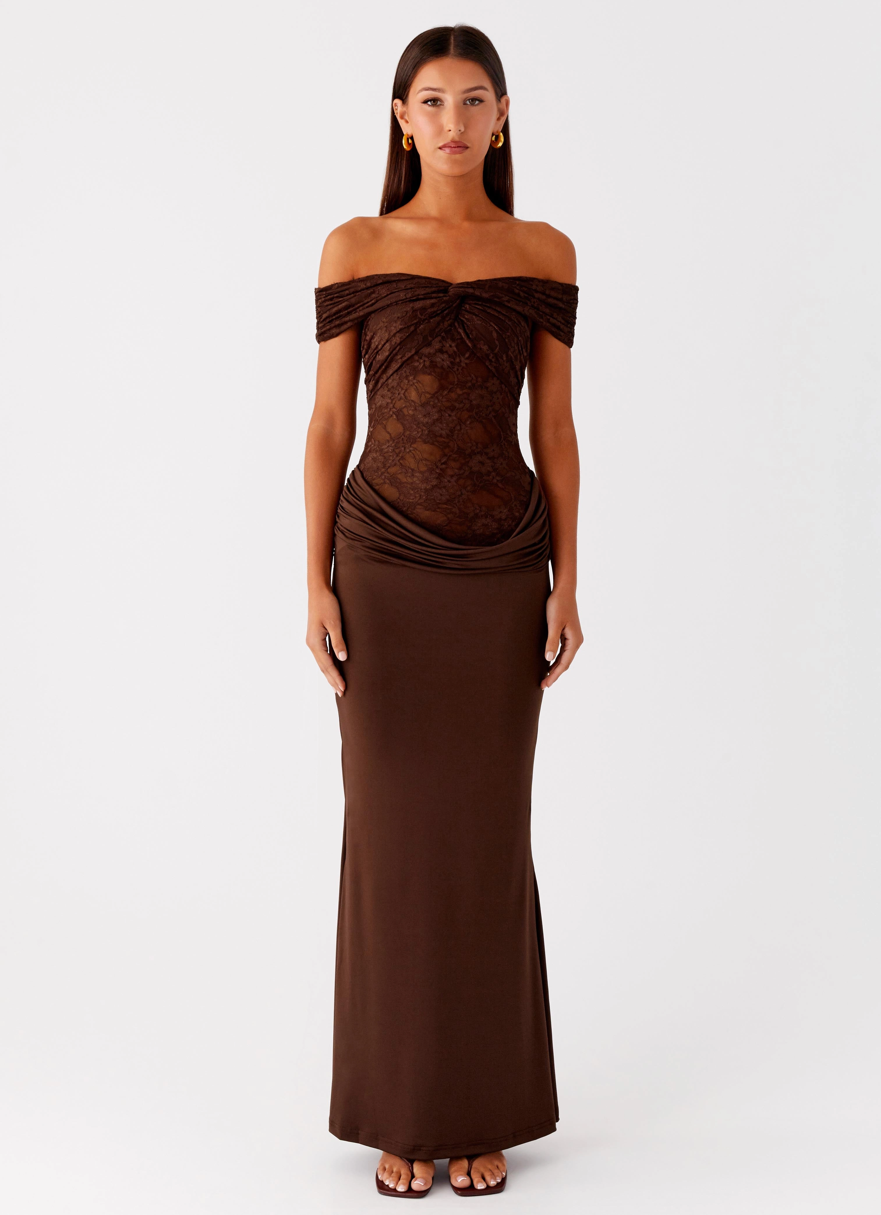 Either Way Maxi Dress - Chocolate Flare Breeze Elegant Vibe