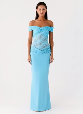 Either Way Maxi Dress - Turquoise Blue Effortless Comfort