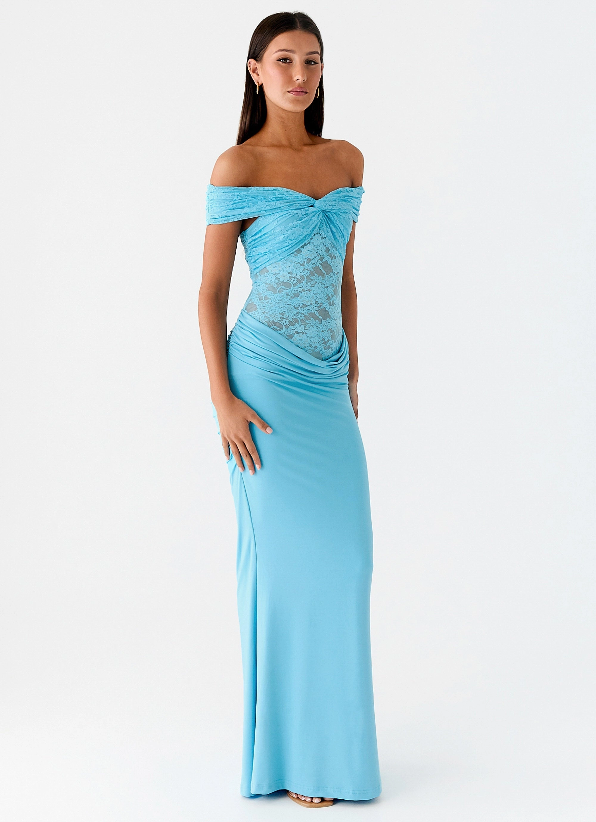Either Way Maxi Dress - Turquoise Blue Delicate Mood