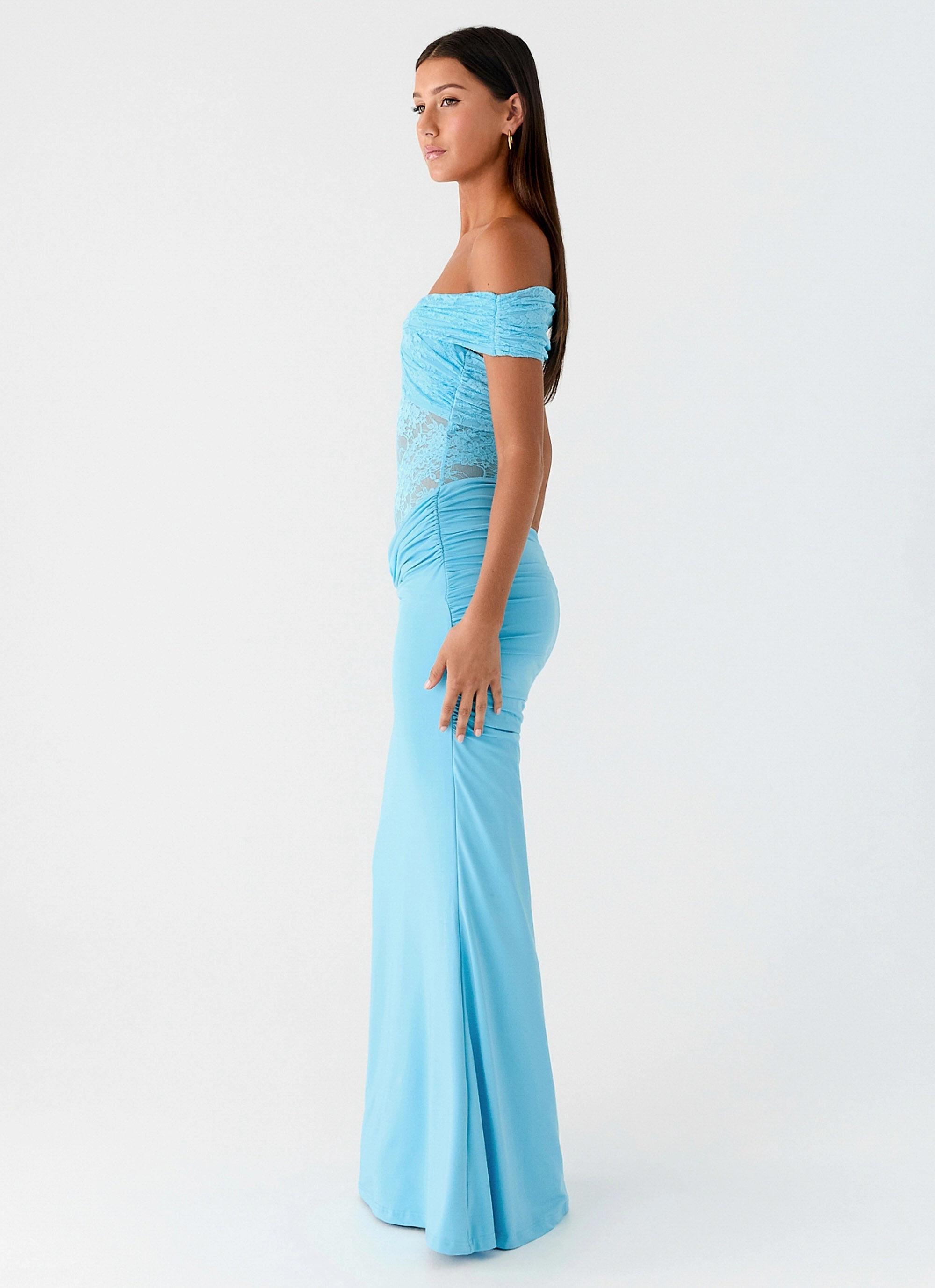Either Way Maxi Dress - Turquoise Blue Earth-Tone Patterned-Fabric