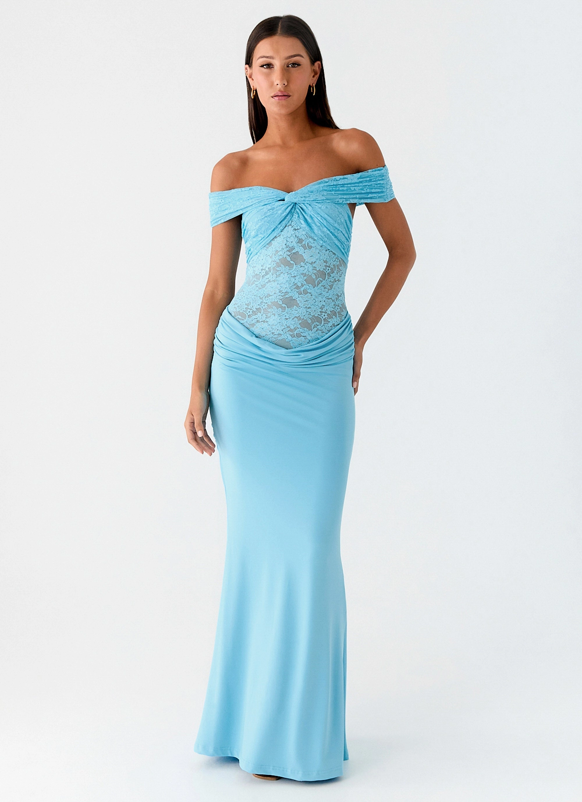 Either Way Maxi Dress - Turquoise Blue Textured Layers