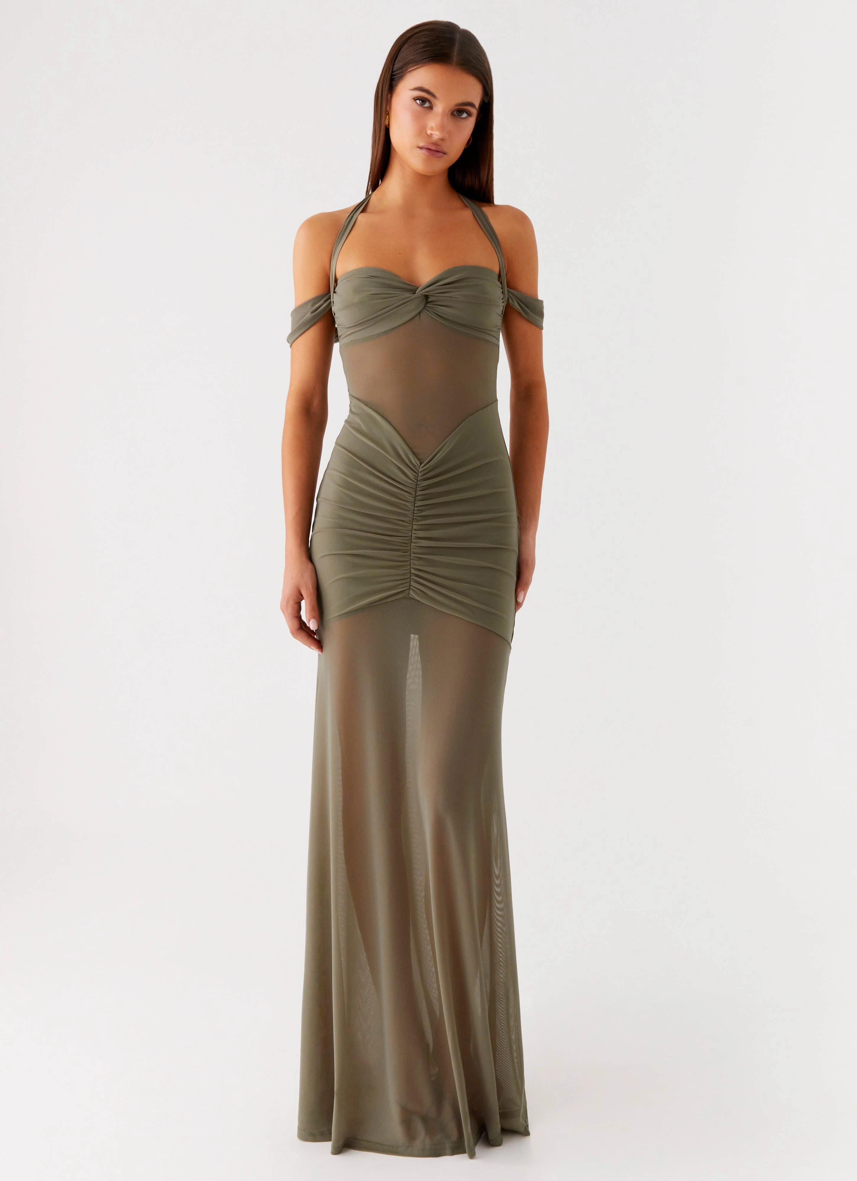 Ivy Lane Maxi Dress - Olive Breathable-Lining Relaxed Layer