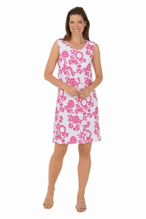 Vintage Vibe Lounge Feel Violet Botanical Textured Knit Seamed Sleeveless Dress