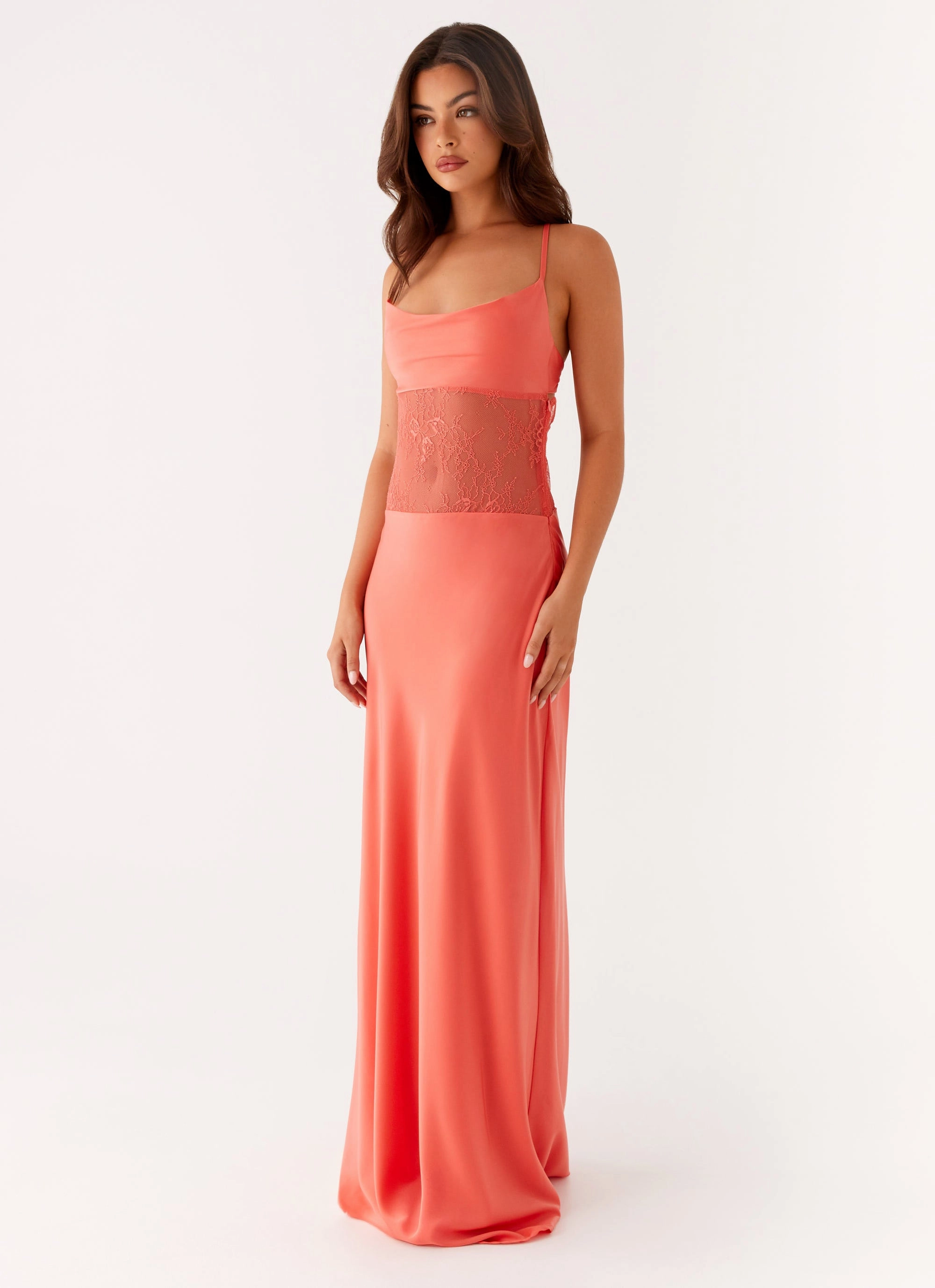 Shae Maxi Dress - Tangerine Sleek Presence Poised Vibe