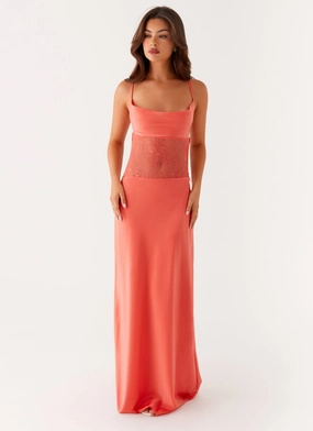 Shae Maxi Dress - Tangerine Easy Movement Relaxed Design