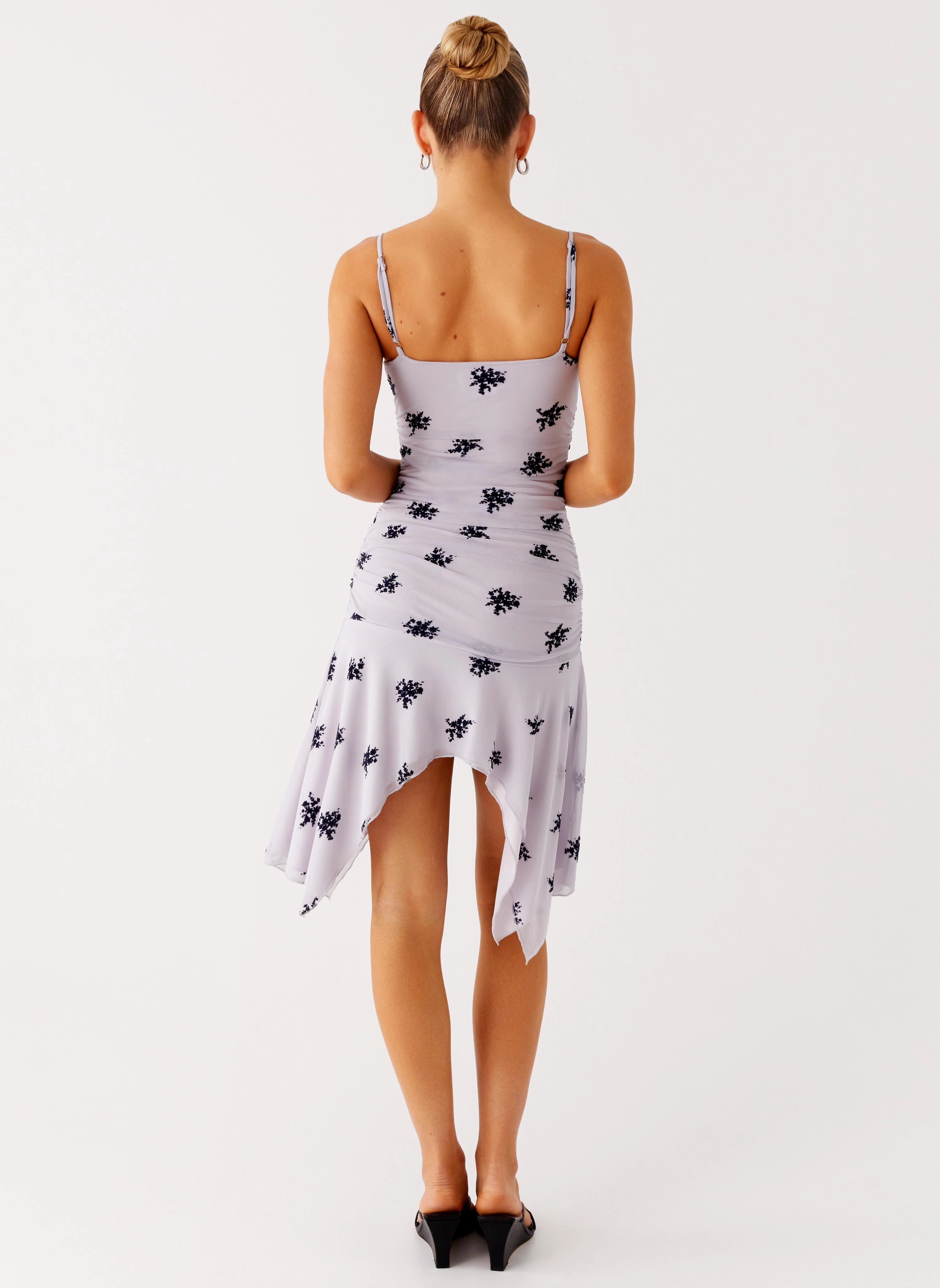 Cozy Energy Amor Flock Hanky Mini Dress - Lilac