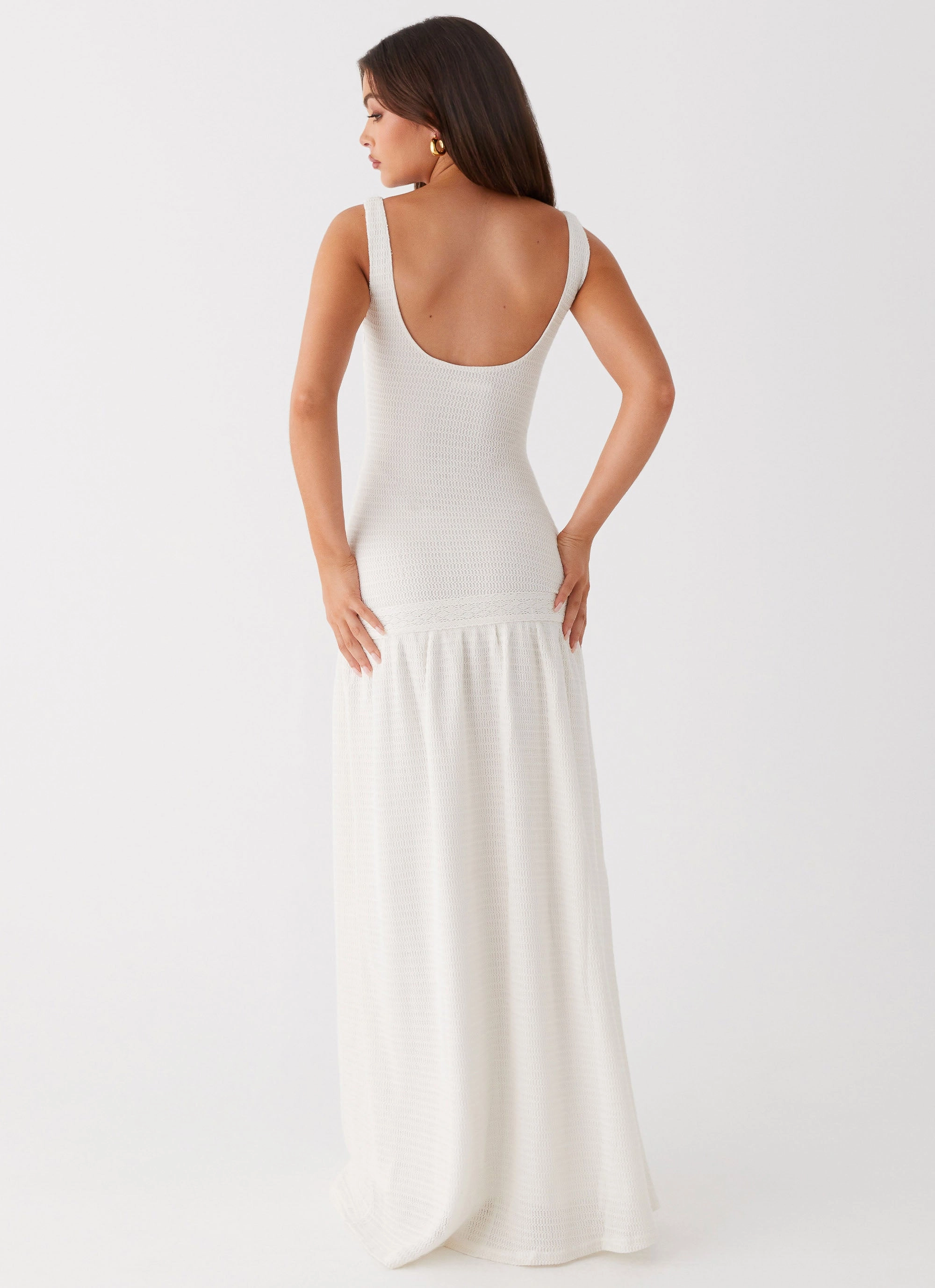 Lyrical Maxi Dress - Ivory Flattering Design Cool Palette