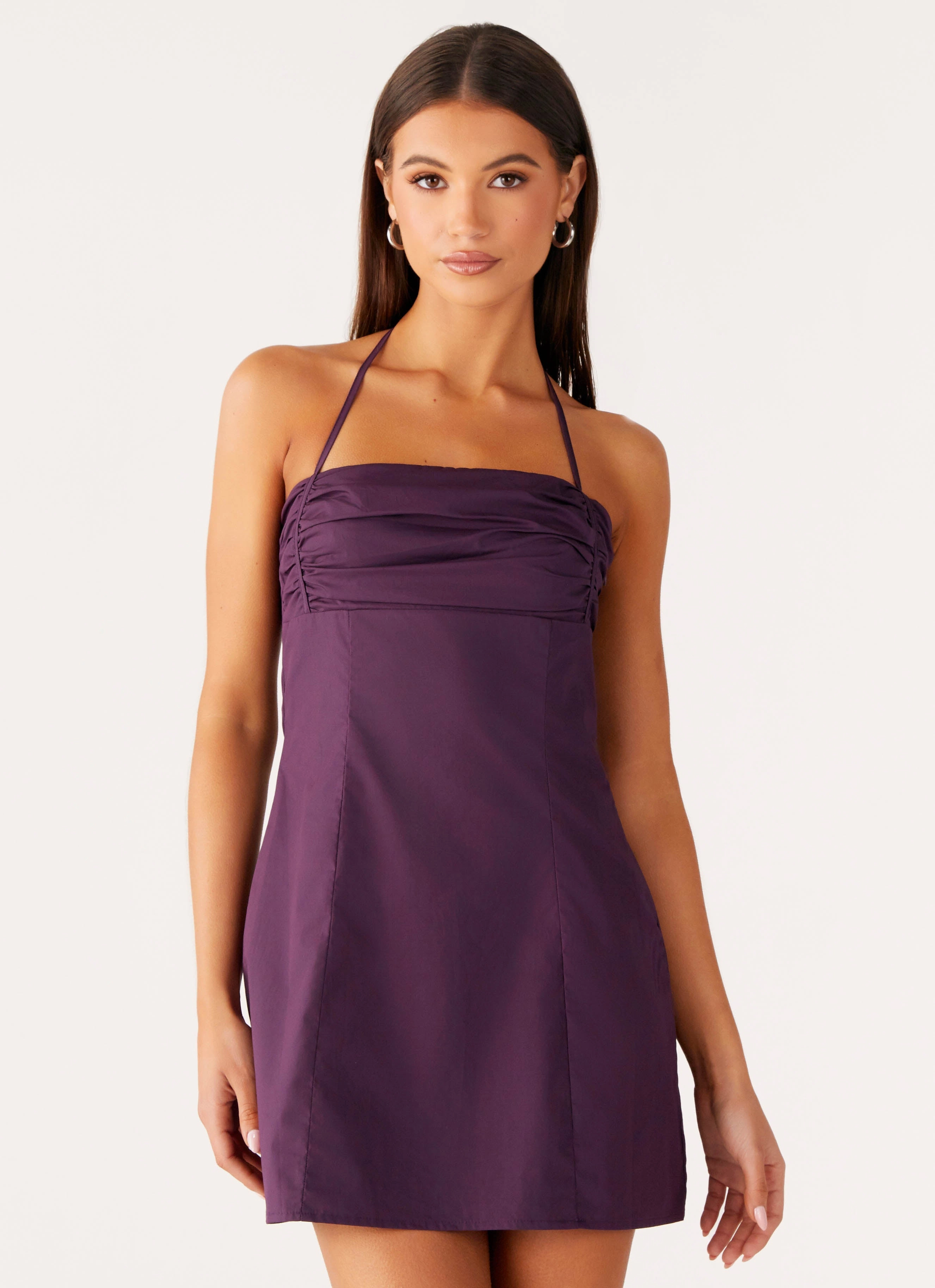 Sonique Mini Dress - Plum luxe feel