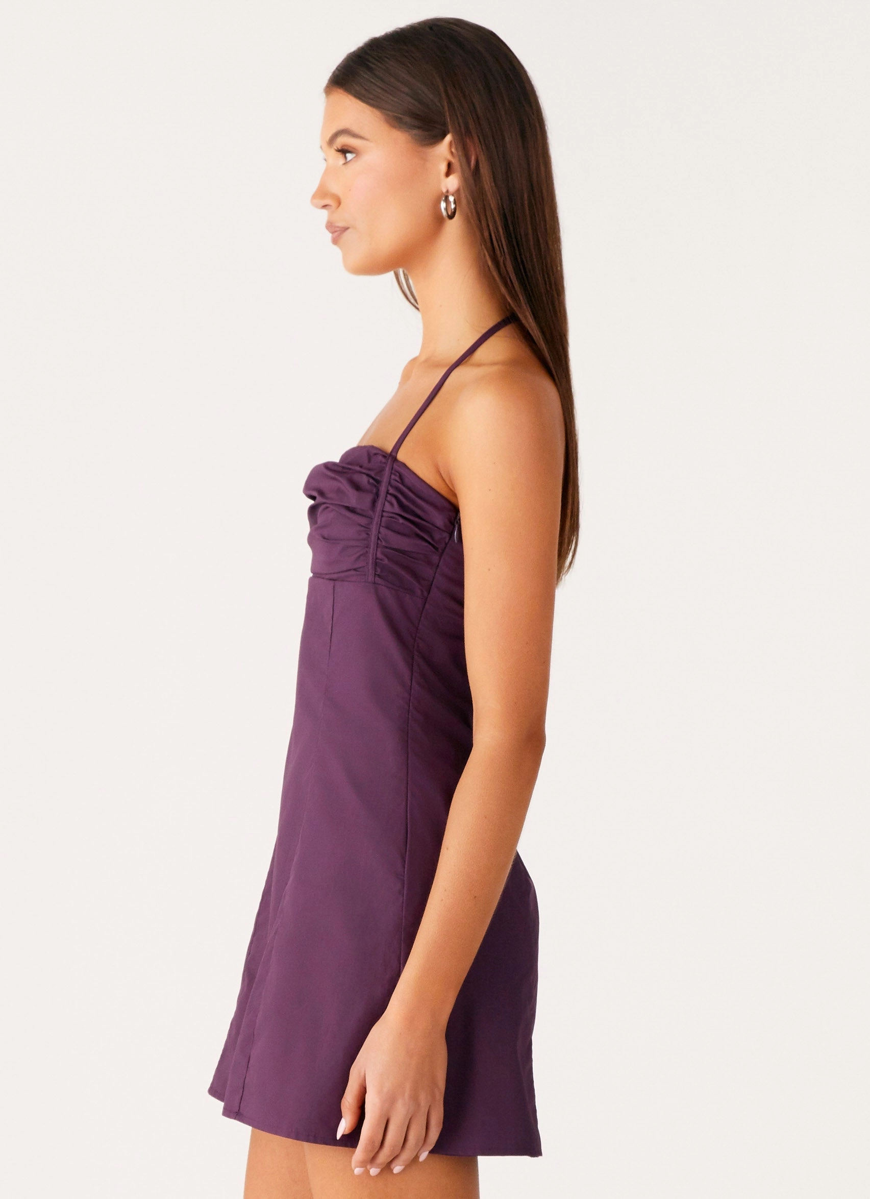 City Style Sonique Mini Dress - Plum
