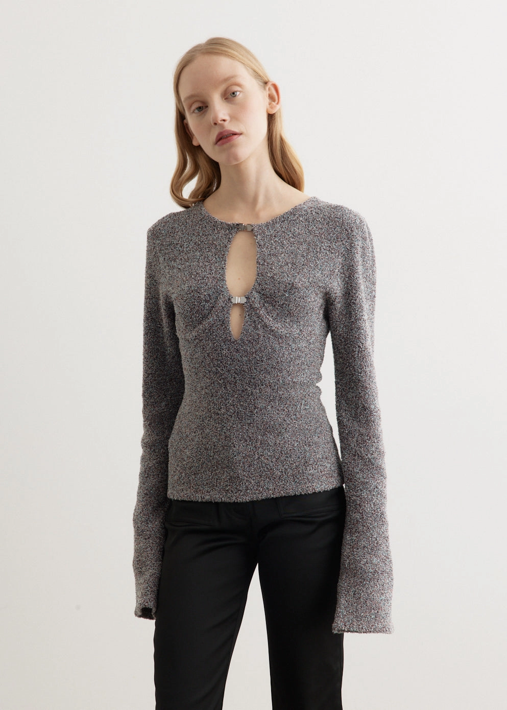 Knubby Fitted Jumper Ribbed Structure Pure Shape