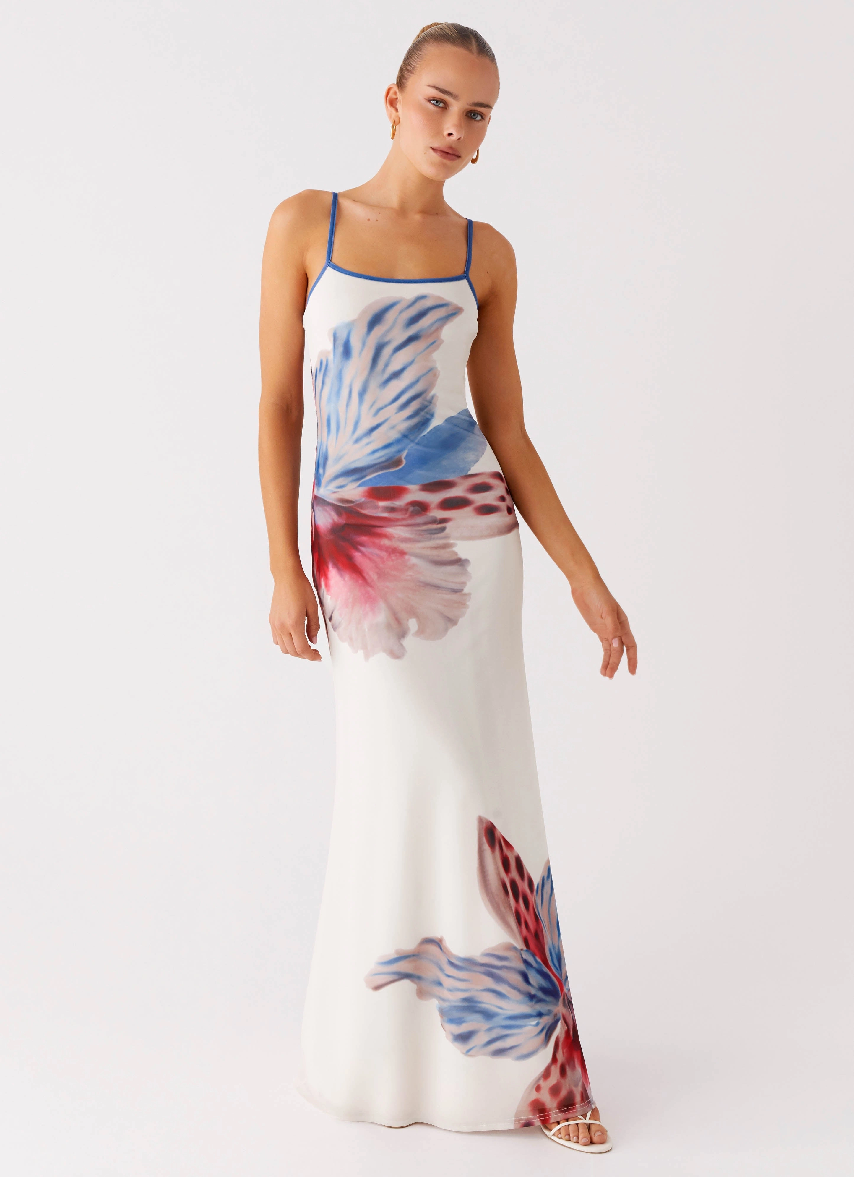 Bare Glow Everett Maxi Dress - White Sea Bloom