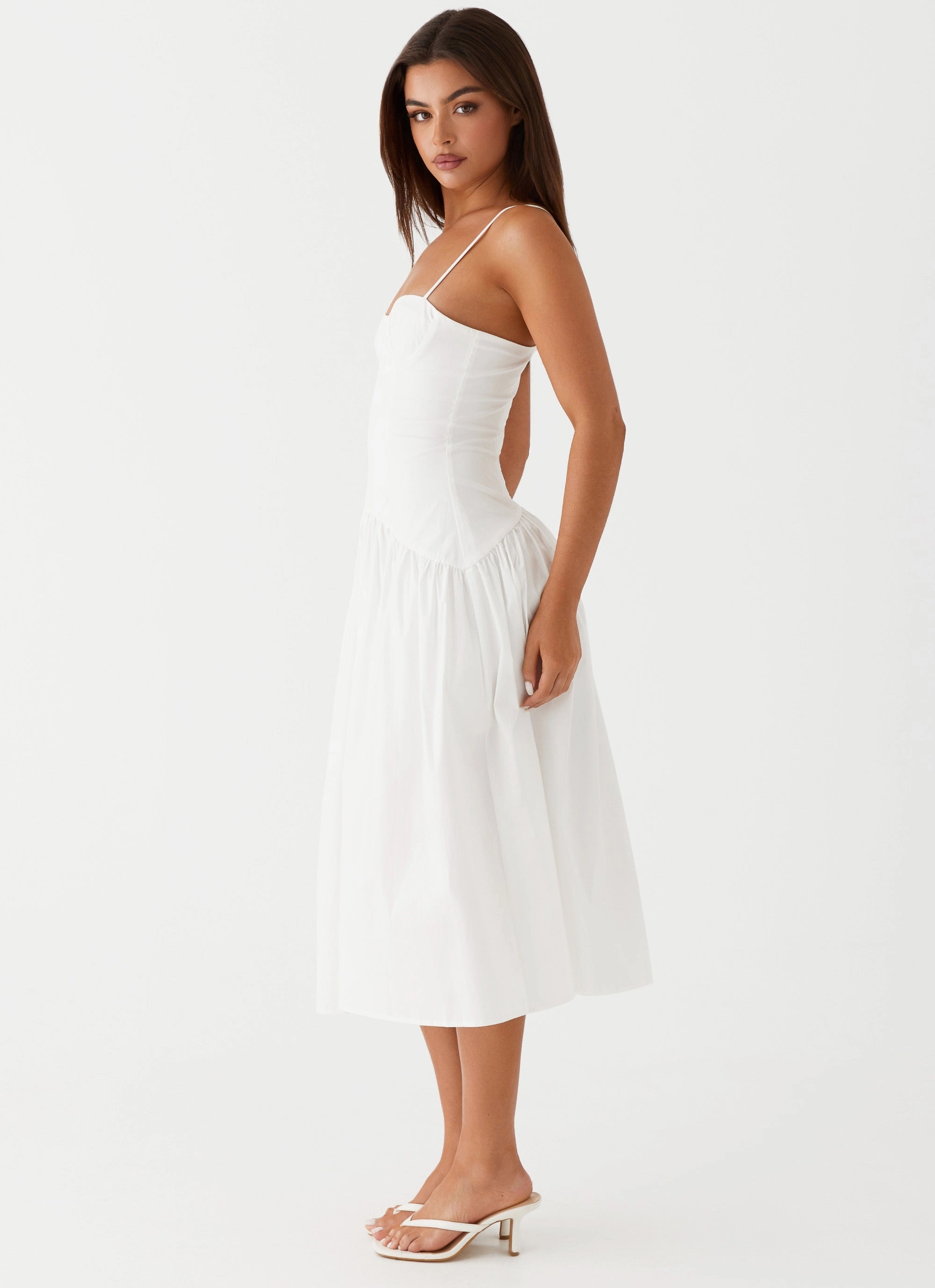 Playful touch Yvette Corset Midi Dress - White