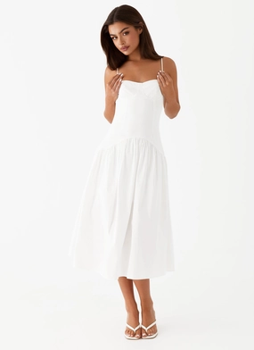 Yvette Corset Midi Dress - White Art Soul