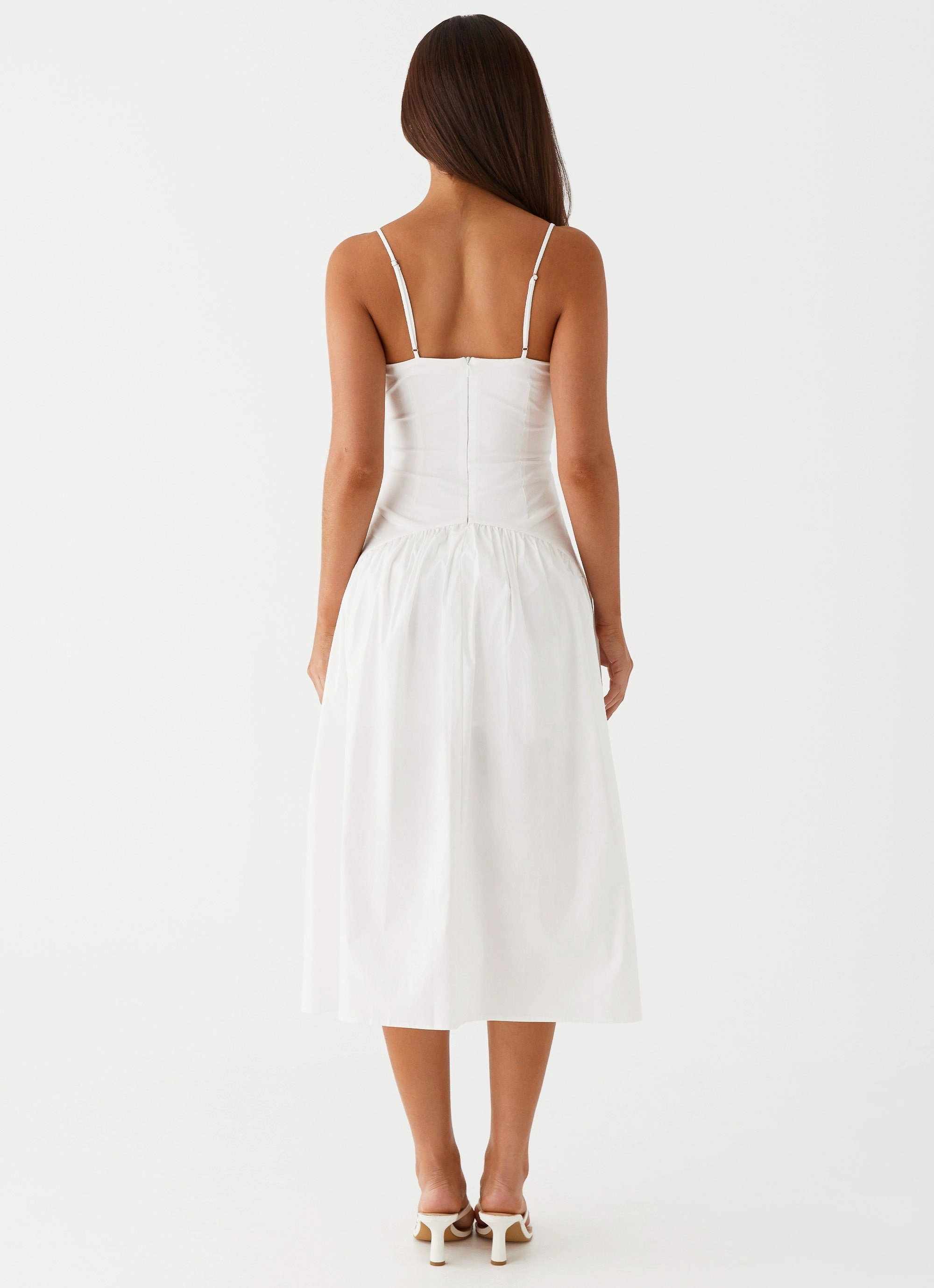 Evening Tone Feminine full-length gown Yvette Corset Midi Dress - White