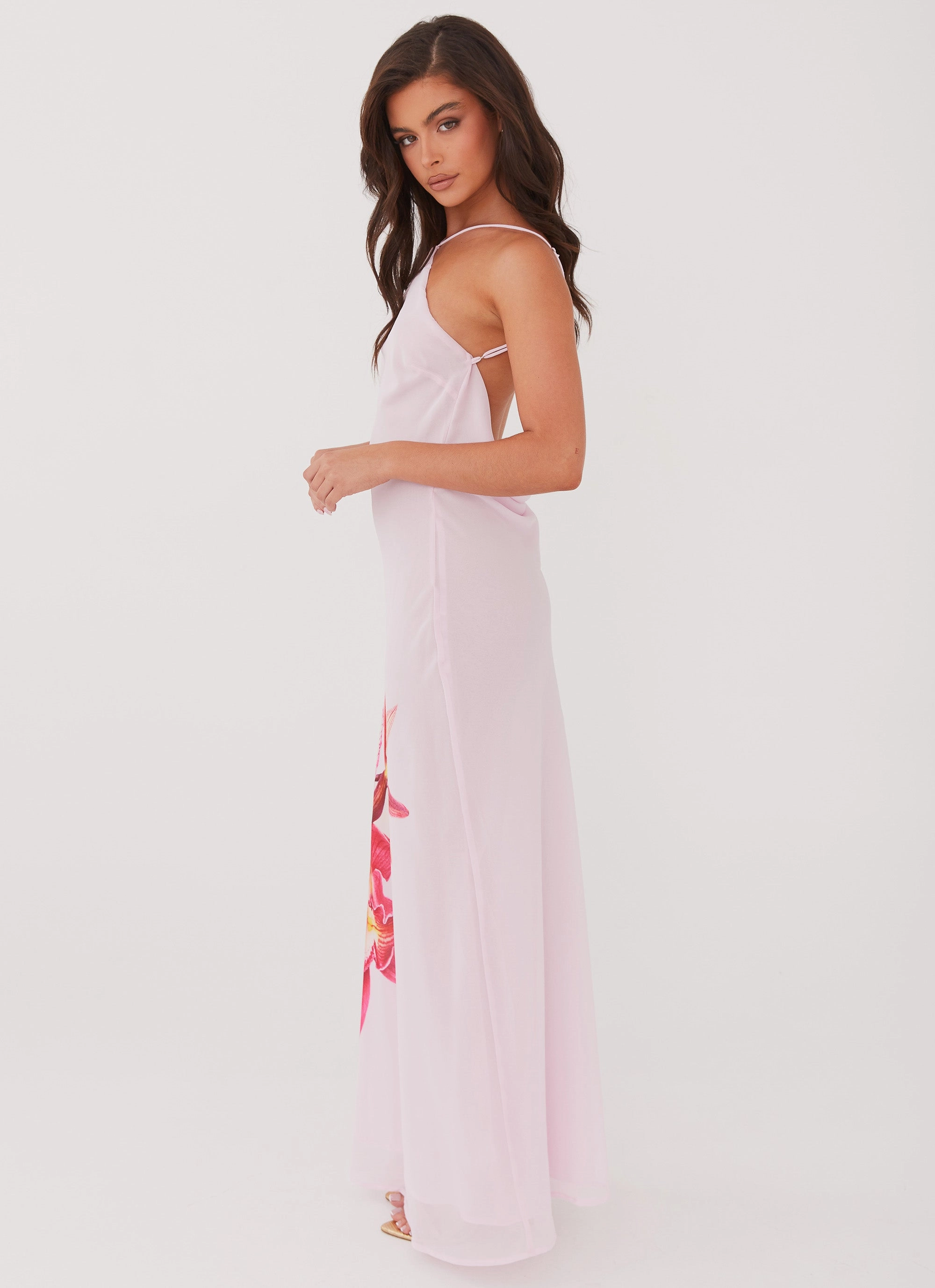 Blossom Hearts Maxi Dress - Pink Peony Trend Detail
