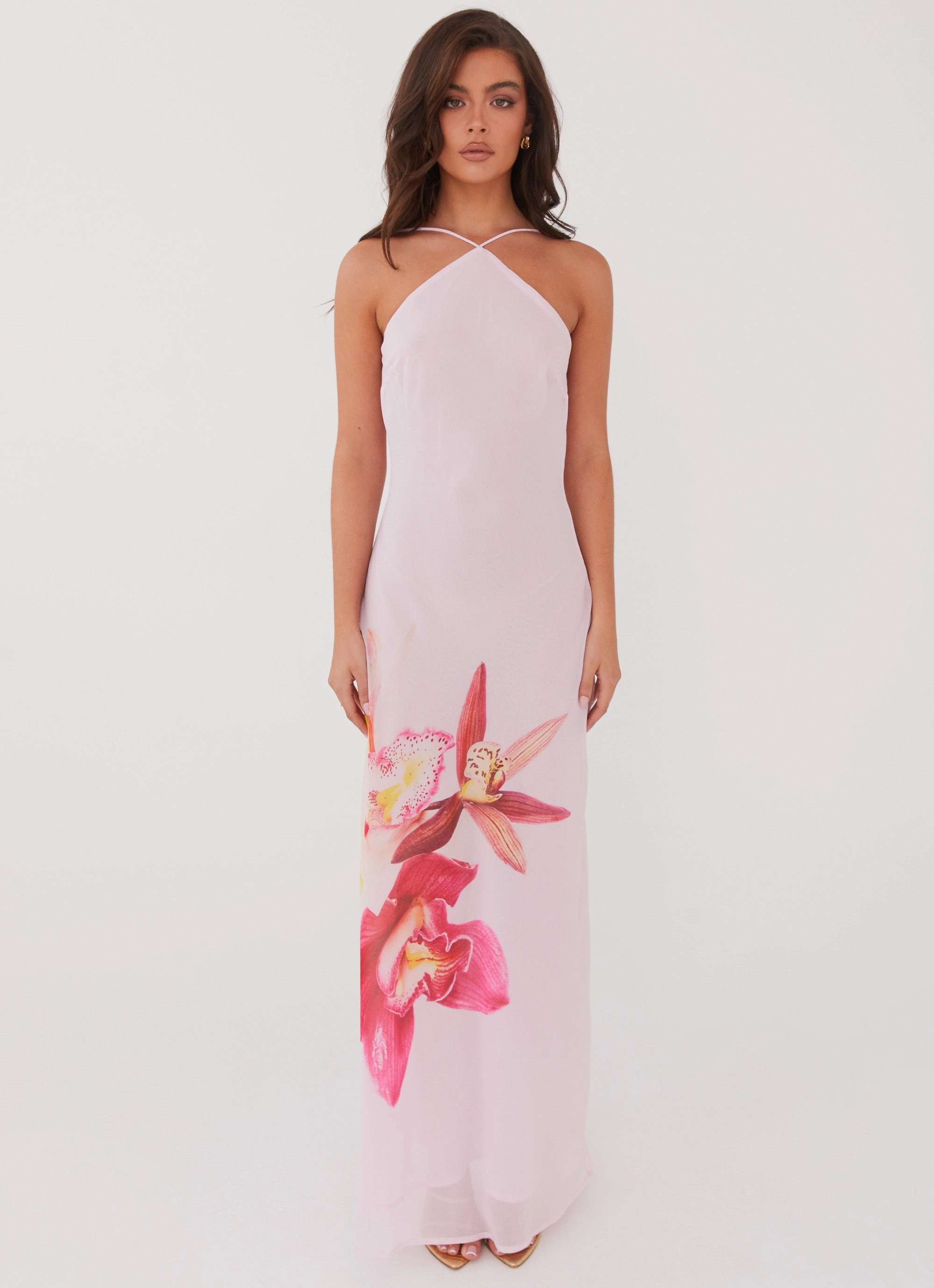 Blossom Hearts Maxi Dress - Pink Peony Texture Mood