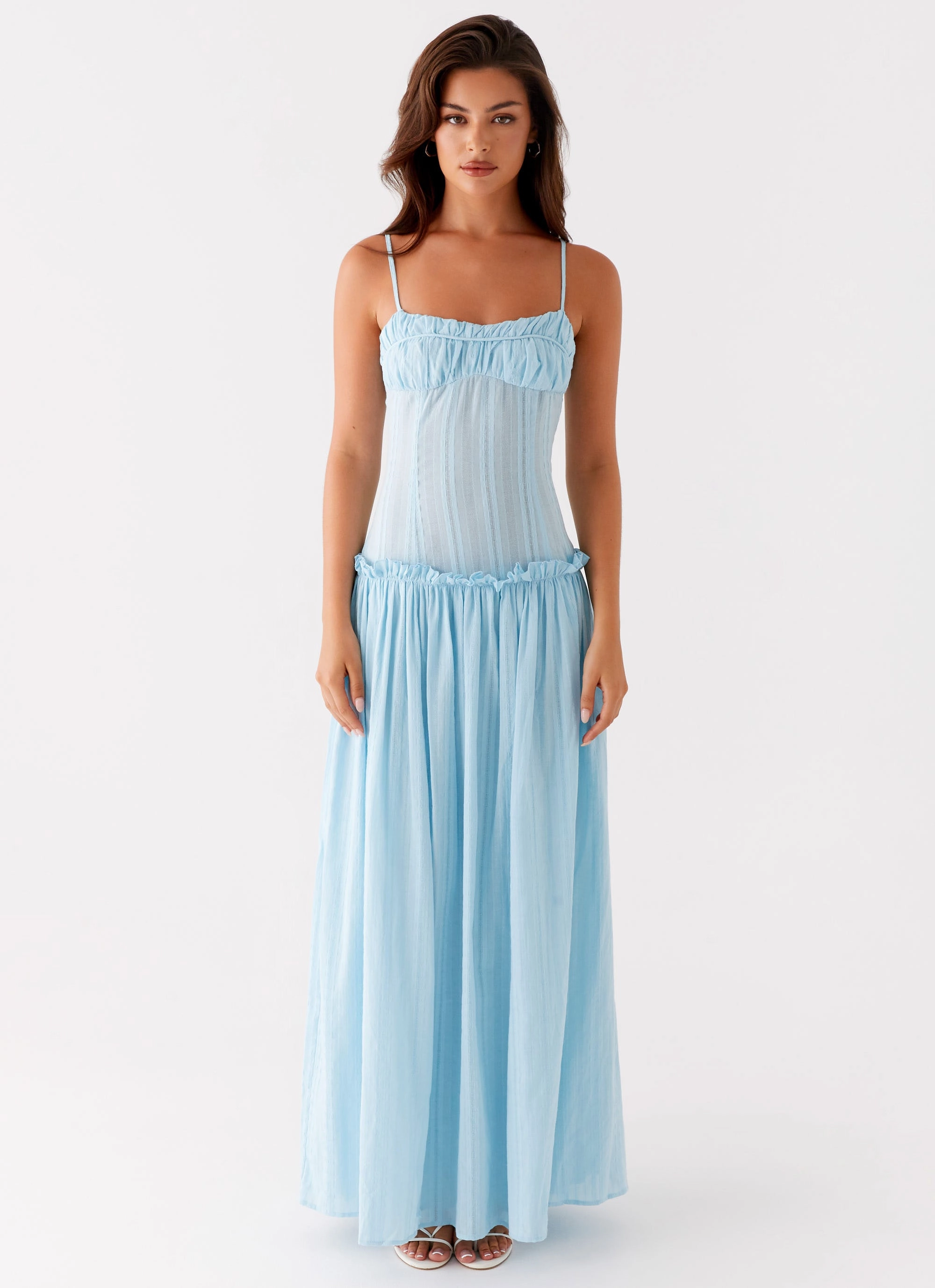Party Safe Jacinda Drop Waist Maxi Dress - Blue
