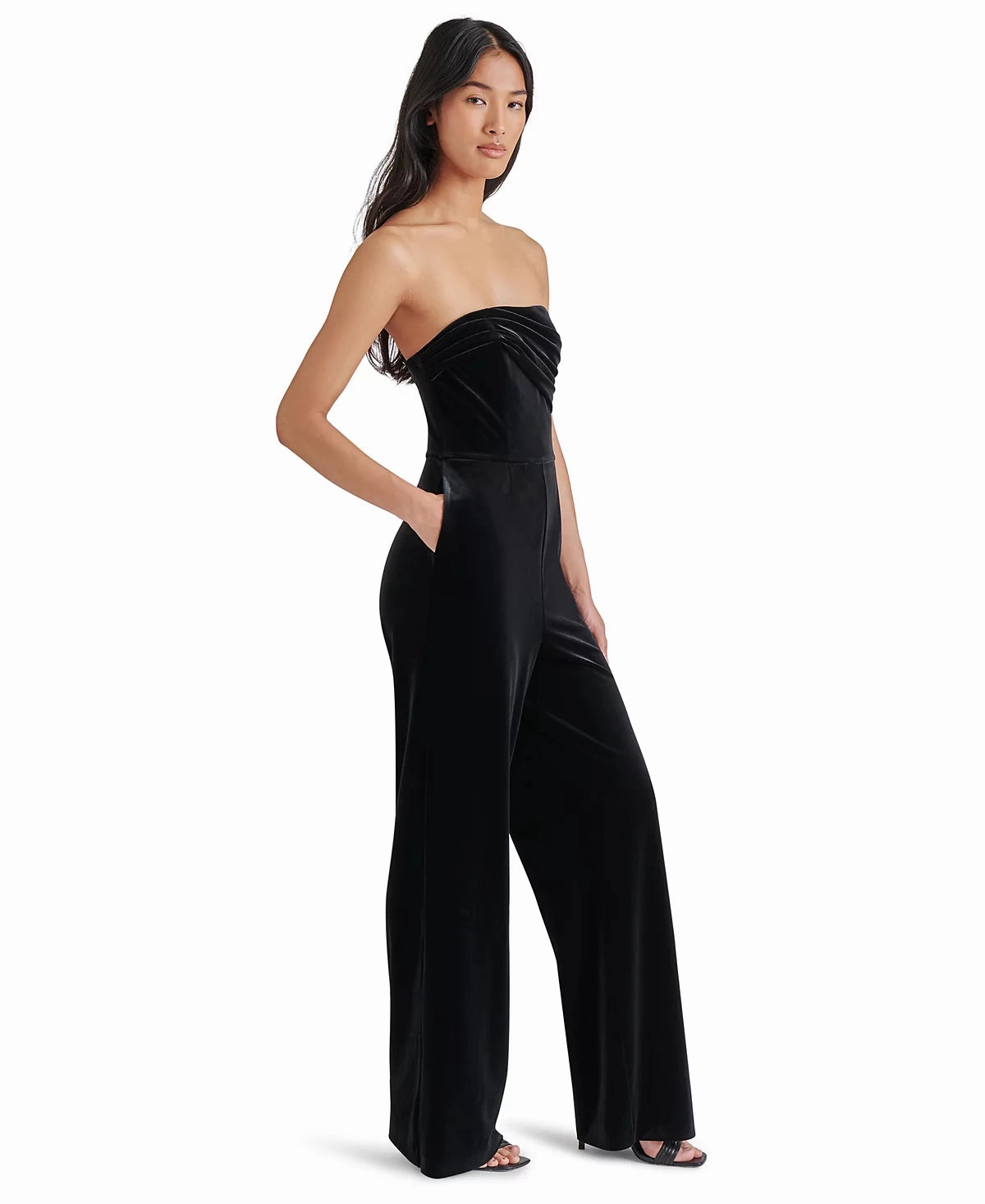 Airy Weave Swanilda Velvet Jumpsuit in Black
