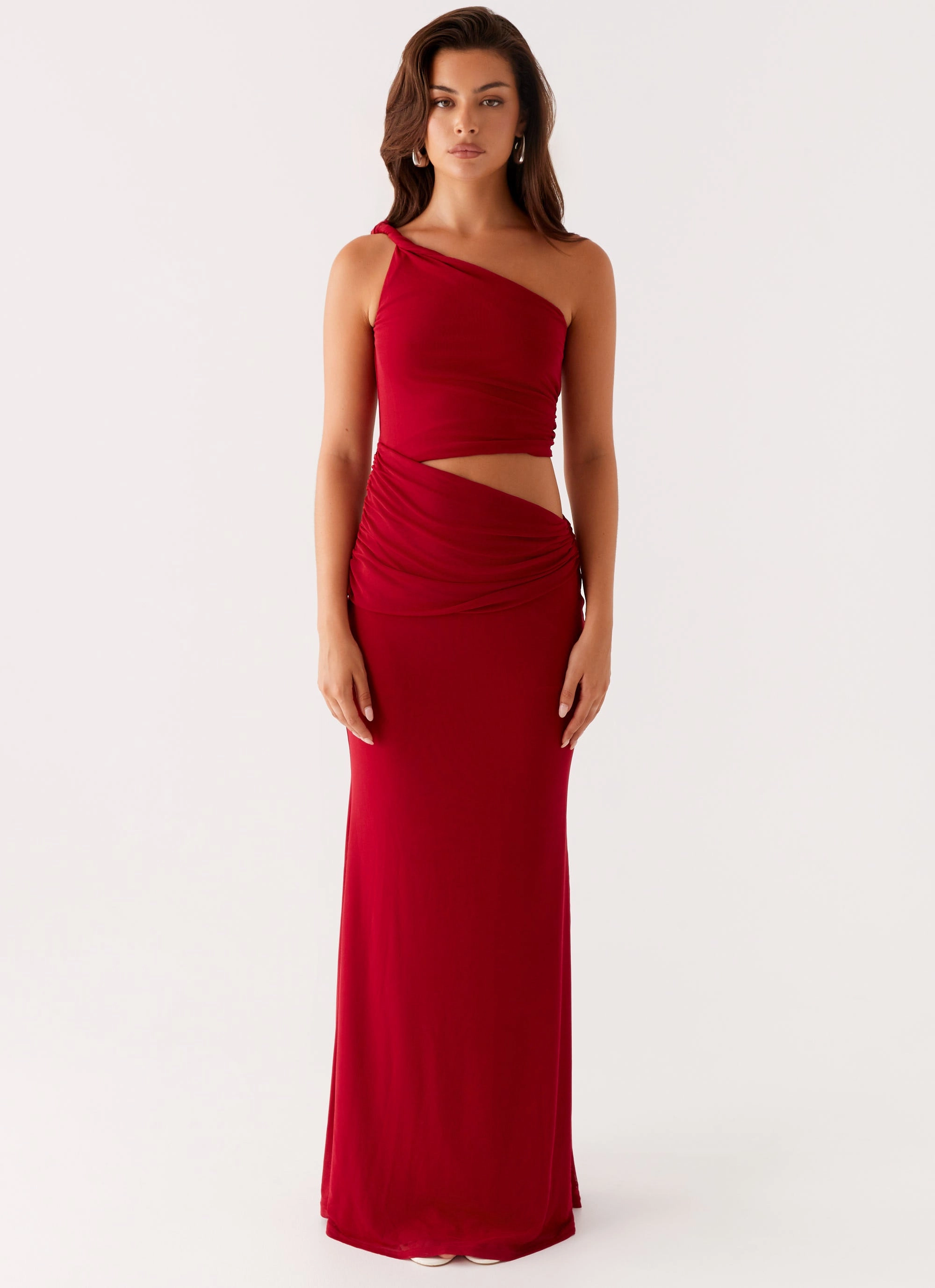Three Wishes Maxi Dress - Raspberry Satin Soft