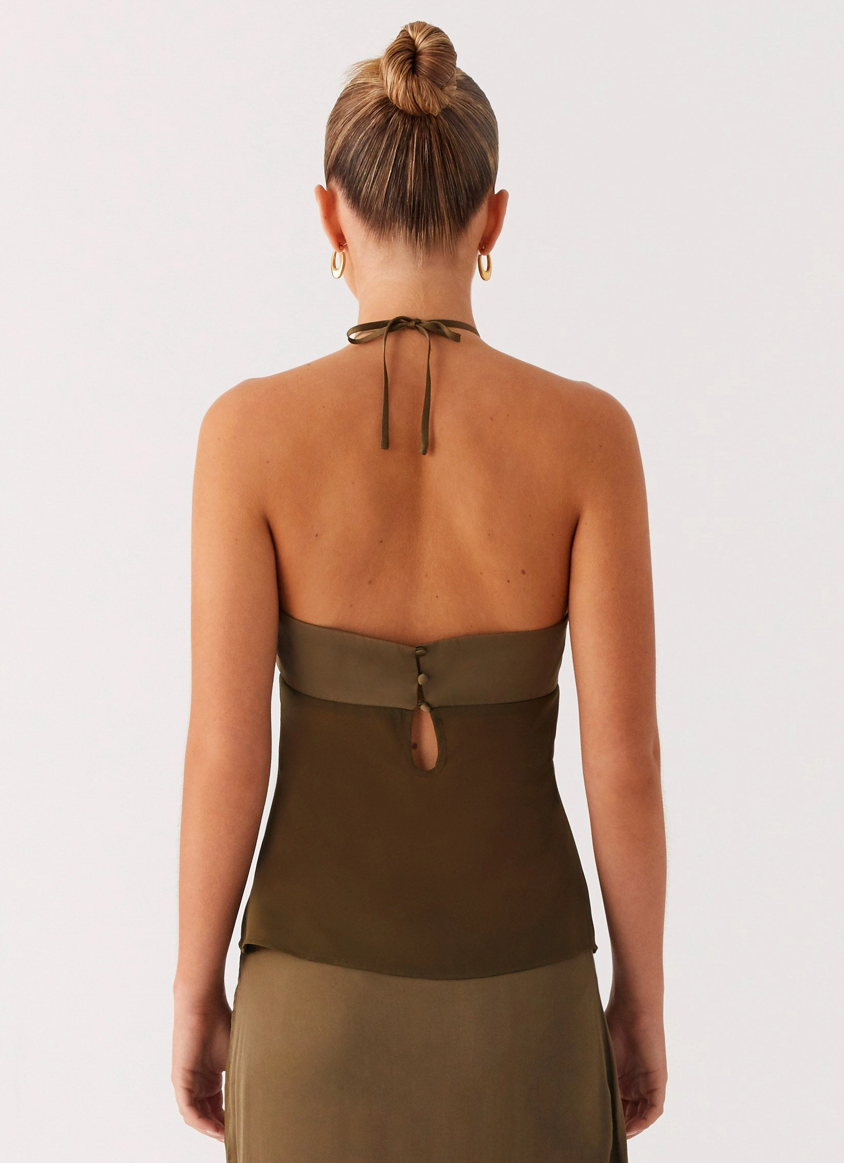 Ellyse Top - Khaki Fold Over Design Mood Dressing