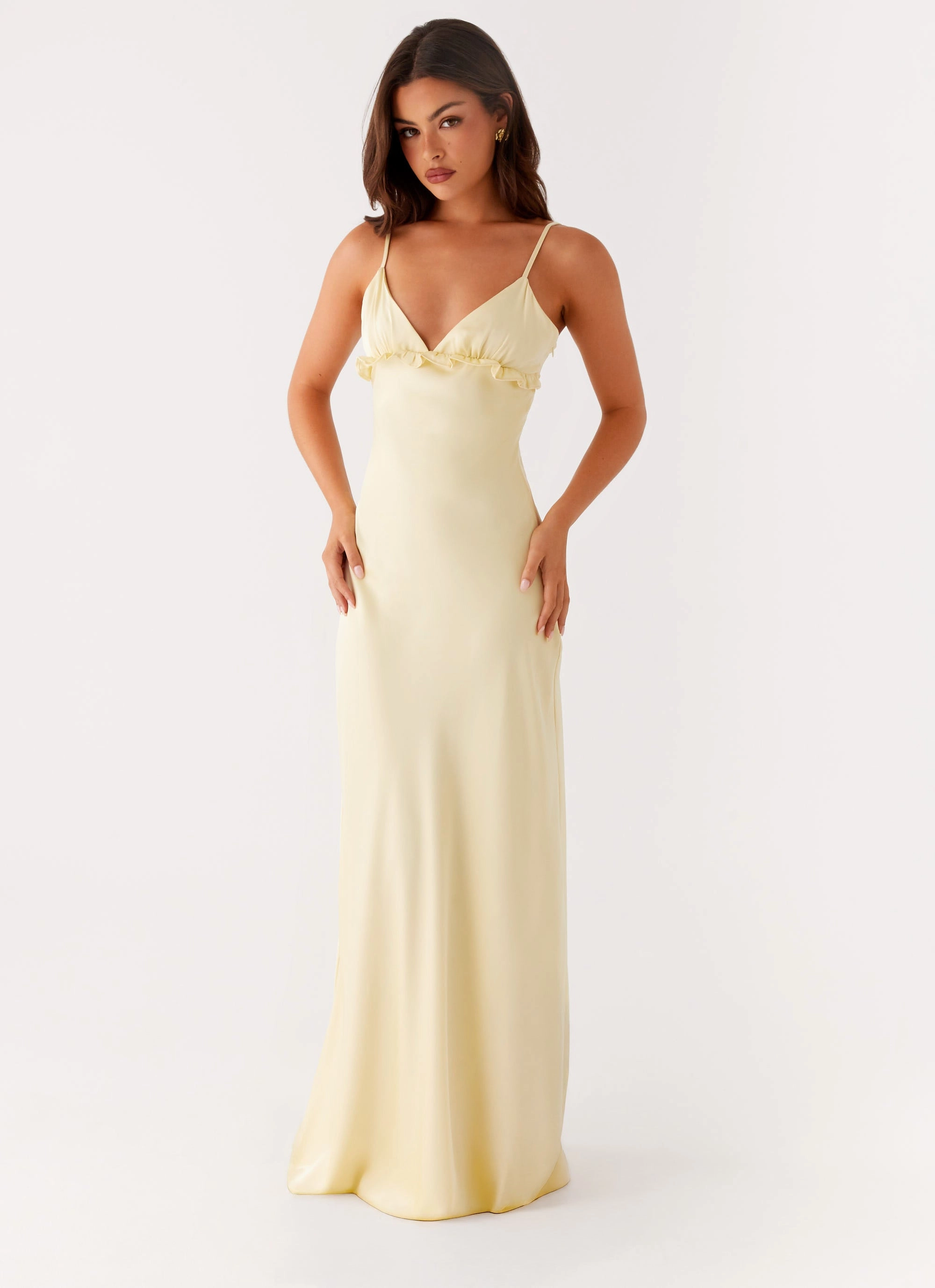 Classic Cut All-day style Elona Maxi Dress - Baby Yellow